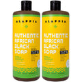Alaffia Purely Coconut African Black Soap 2-Pack | All-In-One Liquid Soap for Body, Face, Hair, Shave - 32 oz Each