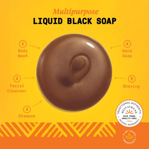 Alaffia Authentic African Black Soap Unscented 2-Pack – All-in-One Cleanser for Face, Body & Hair