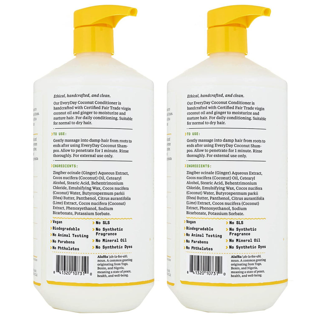 Alaffia EveryDay Coconut Conditioner – Coconut Lime, 32 oz (2-Pack)