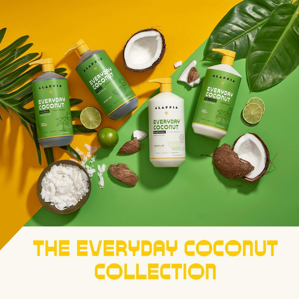 Alaffia EveryDay Coconut Conditioner – Coconut Lime, 32 oz (2-Pack)