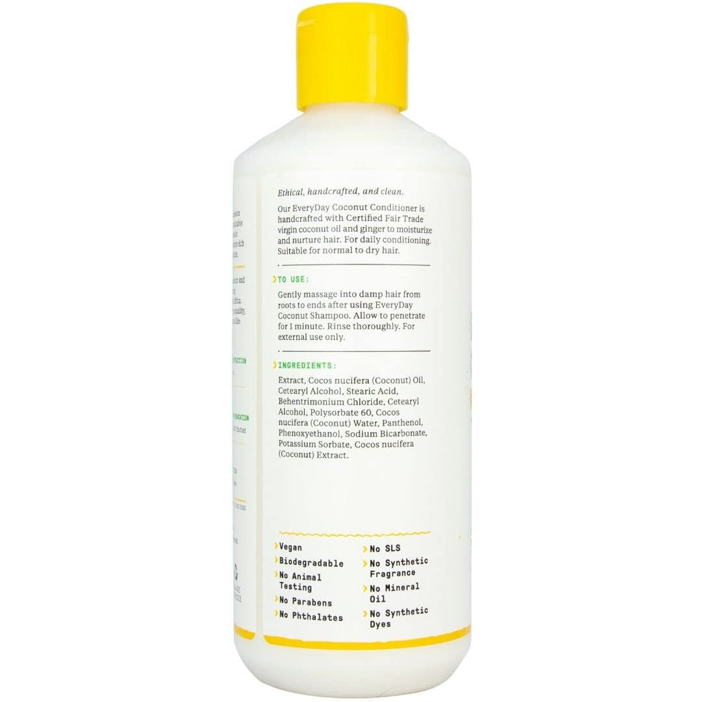 Alaffia Everyday Coconut Conditioner - 2 Pack for Wavy & Curly Hair | Virgin Coconut Oil, Ginger Extract, Vitamin E