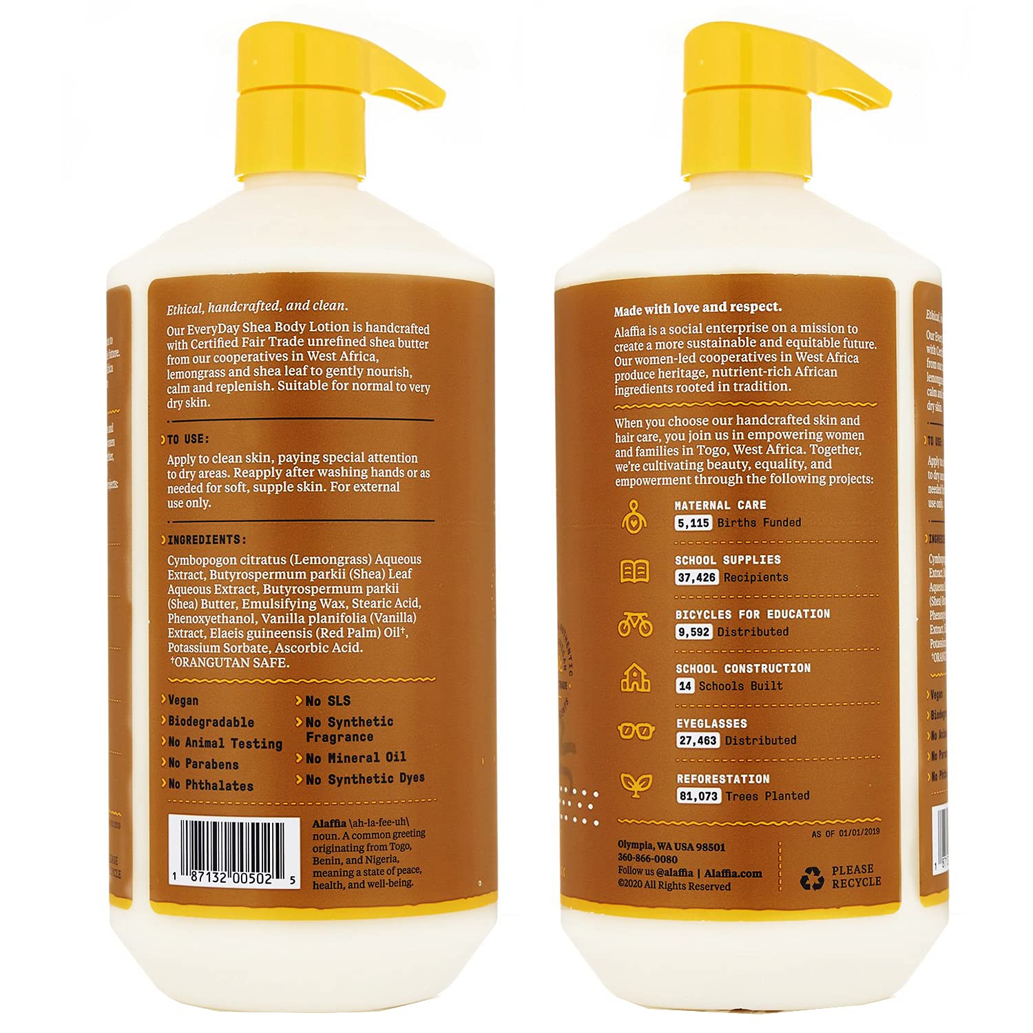 Alaffia EveryDay Shea Body Lotion Vanilla 32 oz — Hydrating, Vegan & Fair Trade