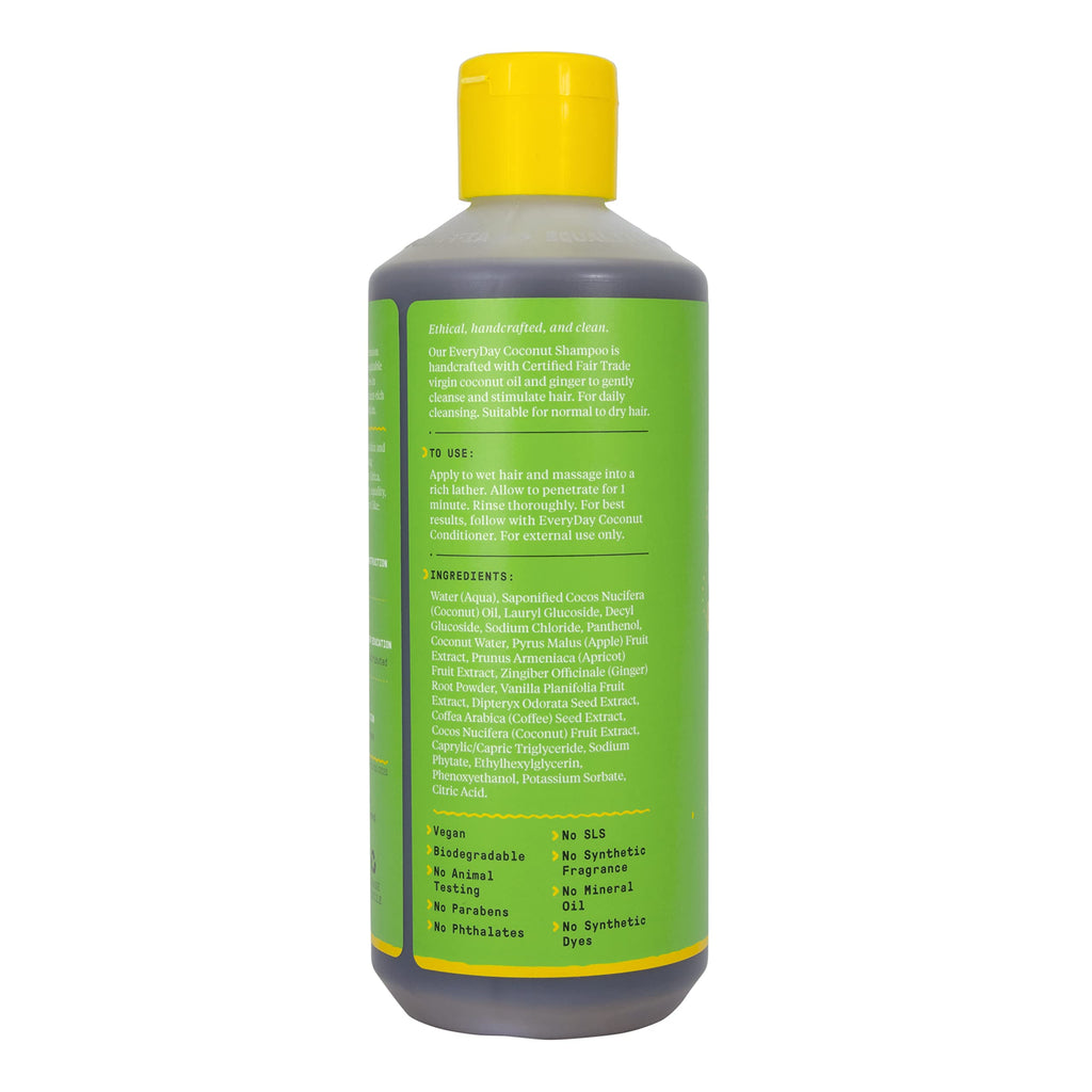 Alaffia Everyday Coconut Shampoo – Gentle & Hydrating for Wavy & Curly Hair | 2 Pack, 16 fl oz Each