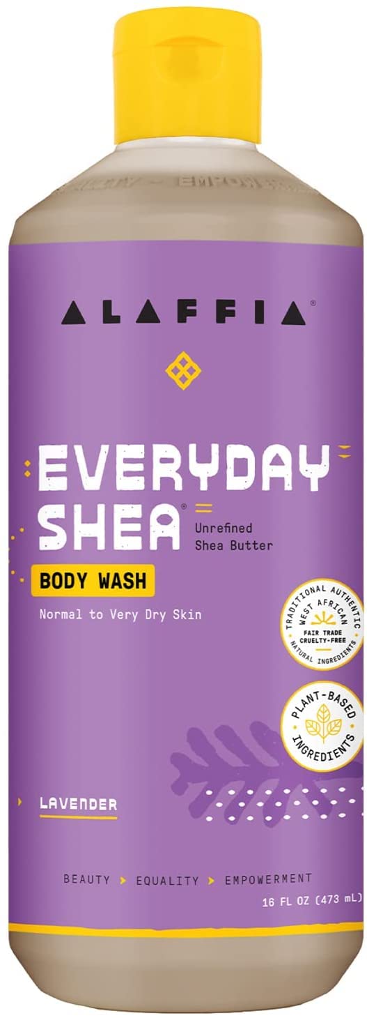 Alaffia Everyday Shea Body Wash – Fair-Trade Moisturizing Cleanser with Lavender (2 Pack)