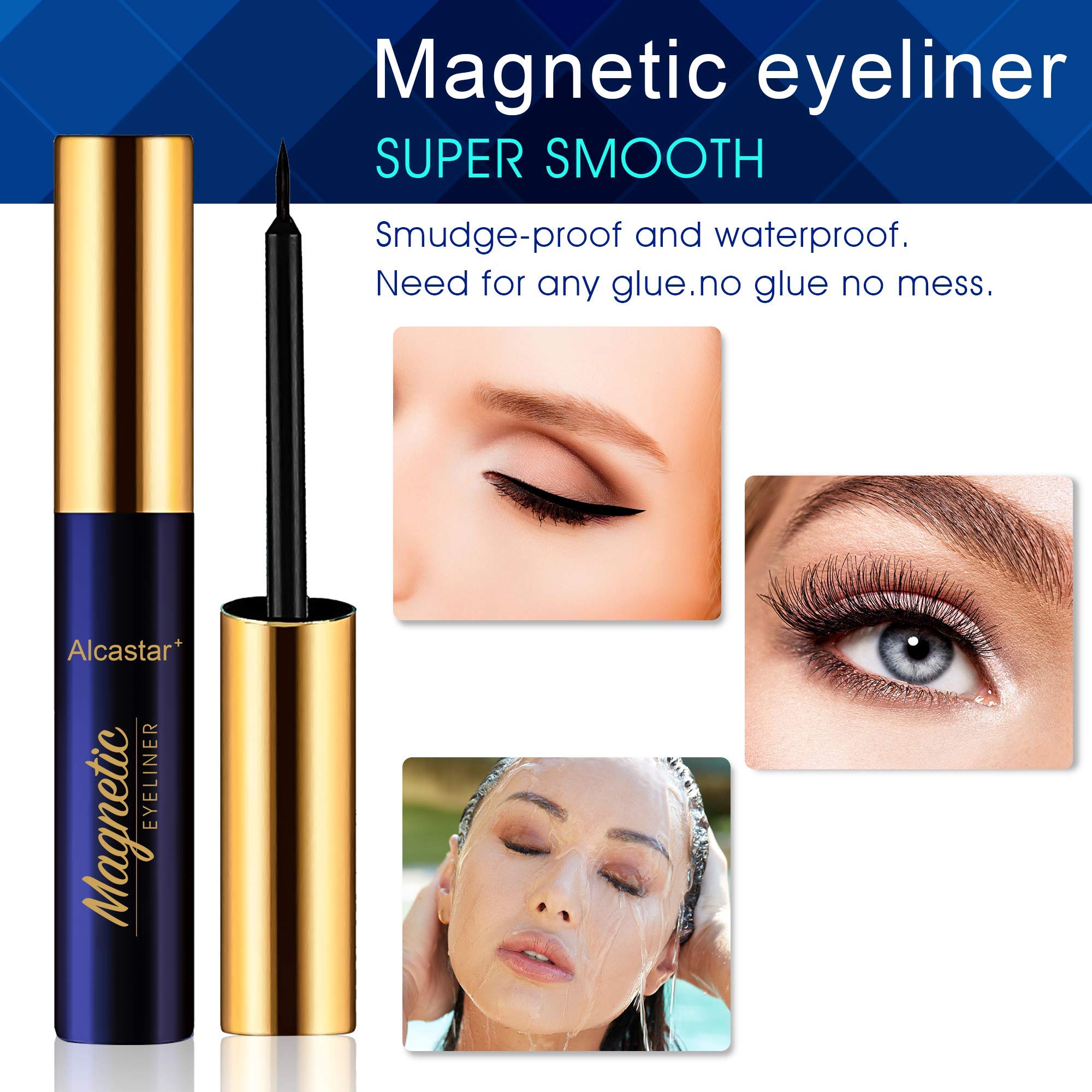 Alcastar+ Magnetic Eyelashes with Eyeliner Kit – Easy, Reusable Mink Lashes