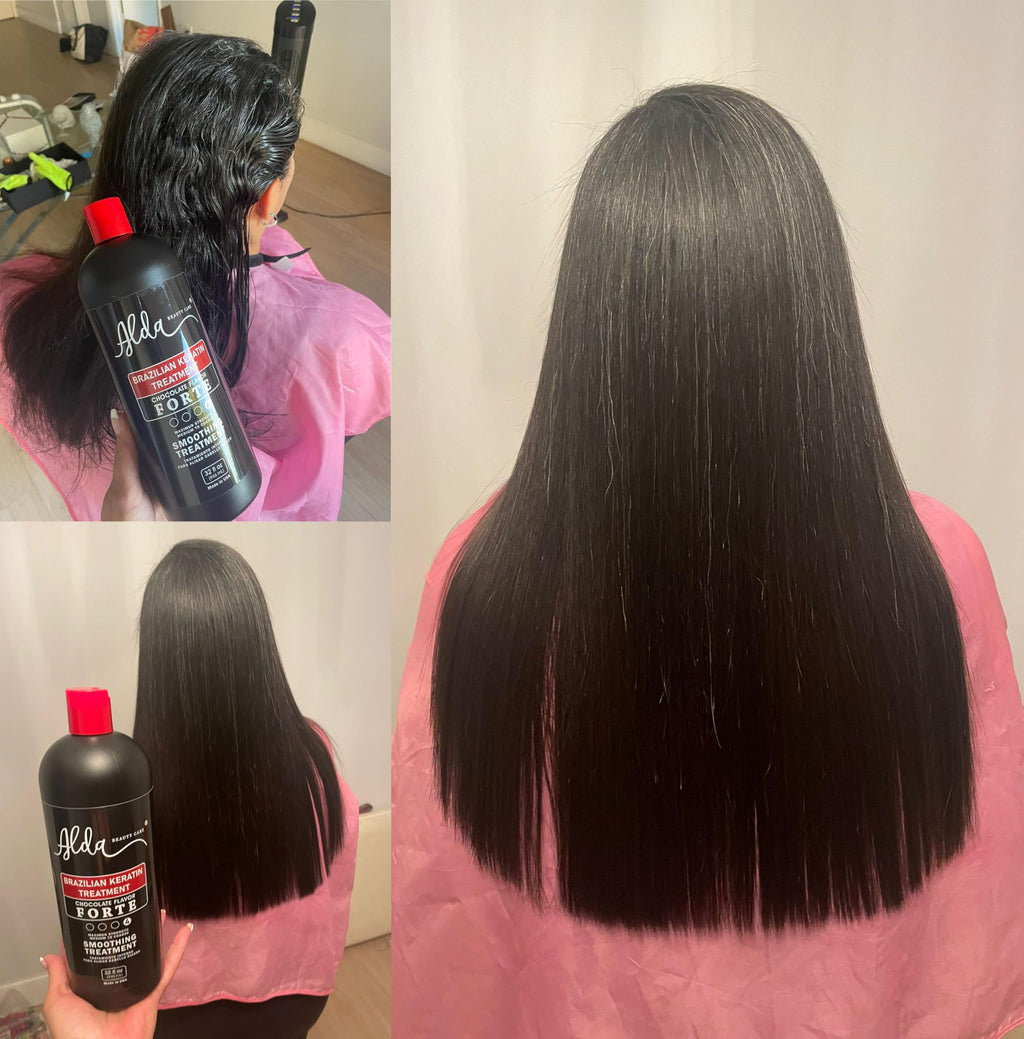Alda Chocolate Brazilian Keratin Treatment + Clarifying Shampoo (16 oz each) – Permanent Straightening, Pack of 2 | Alda Beauty Care