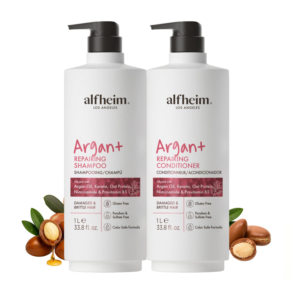 ALFHEIM Argan+ Repairing Shampoo & Conditioner Set – Deep Repair & Frizz Control