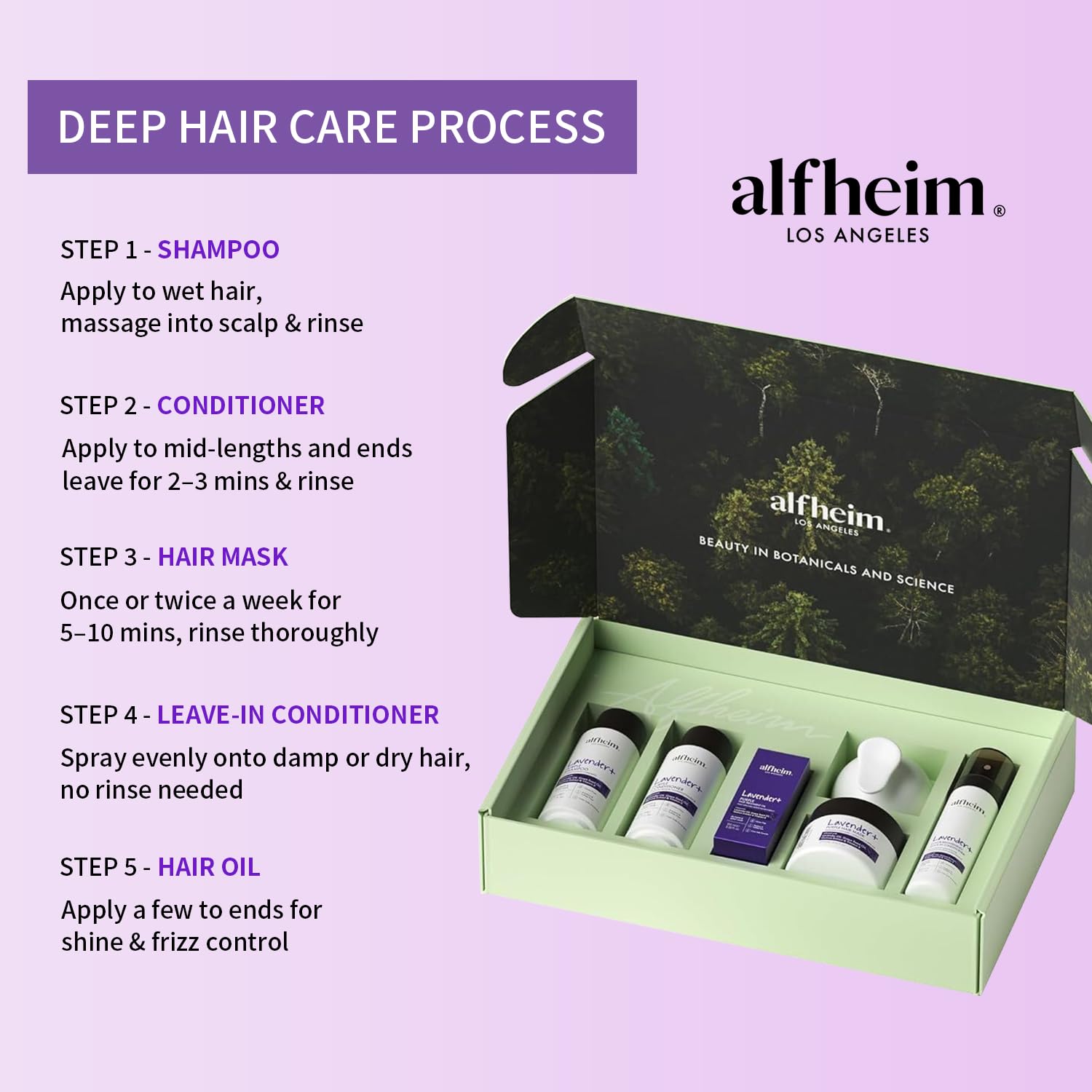 ALFHEIM Lavender+ Purple Hair Care Gift Set | Toning Shampoo & Conditioner for Blonde, Silver & Highlighted Hair