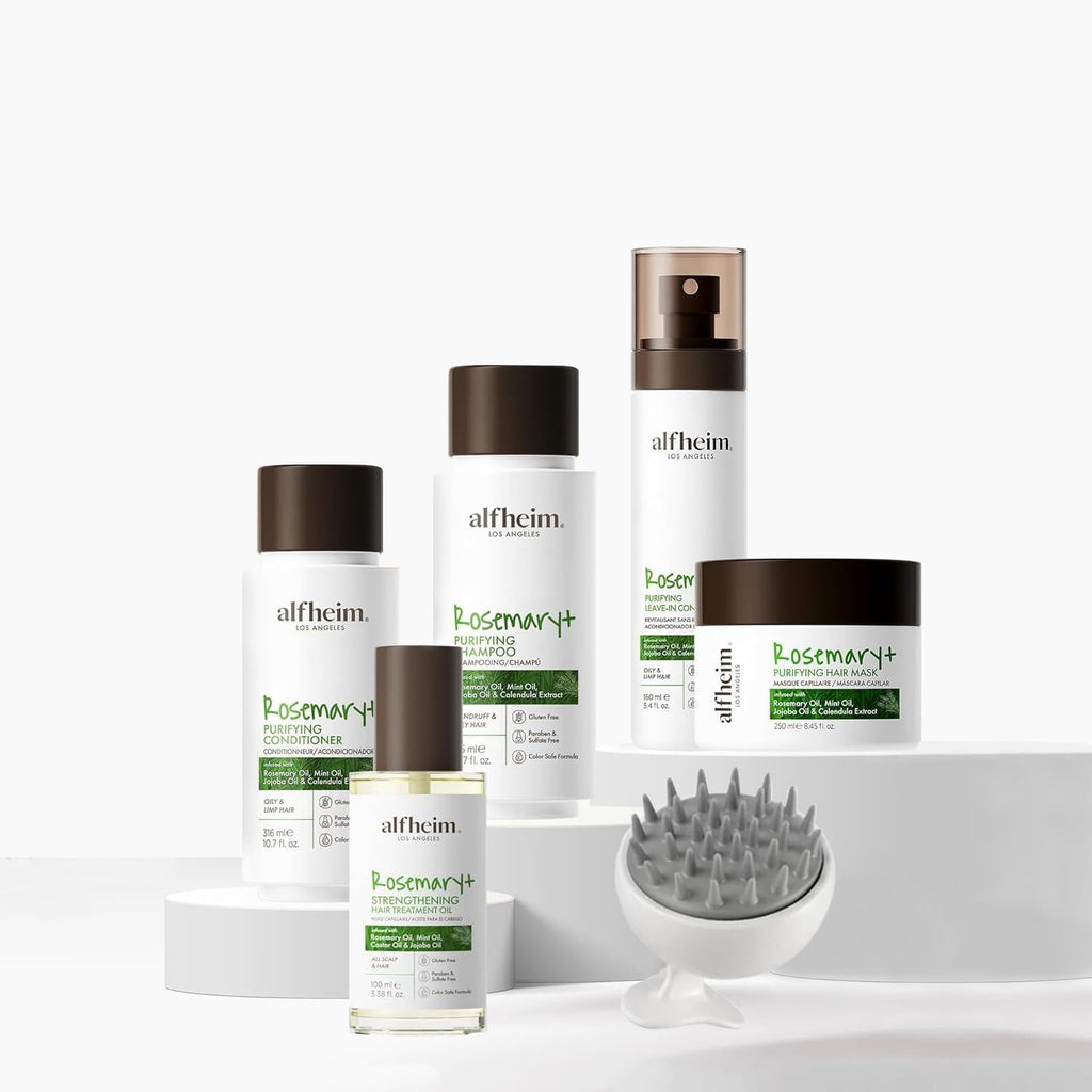 Alfheim Rosemary+ Purifying Hair Care Gift Set | Shampoo, Conditioner, Hair Mask, Leave-In & Hair Oil