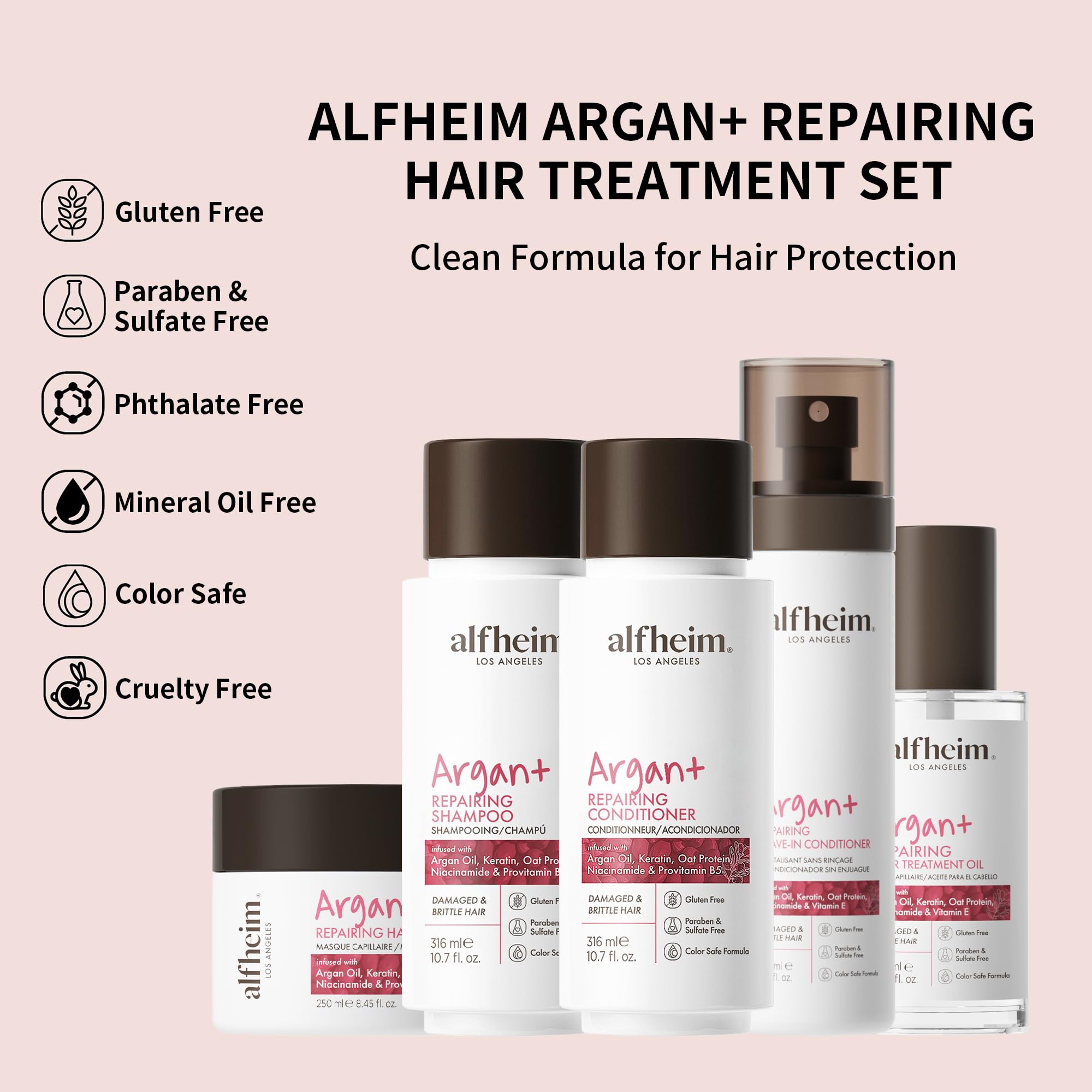 Alfheim Argan Hair Care Set — Frizz Control, Repair & Color-Safe, Sulfate-Free