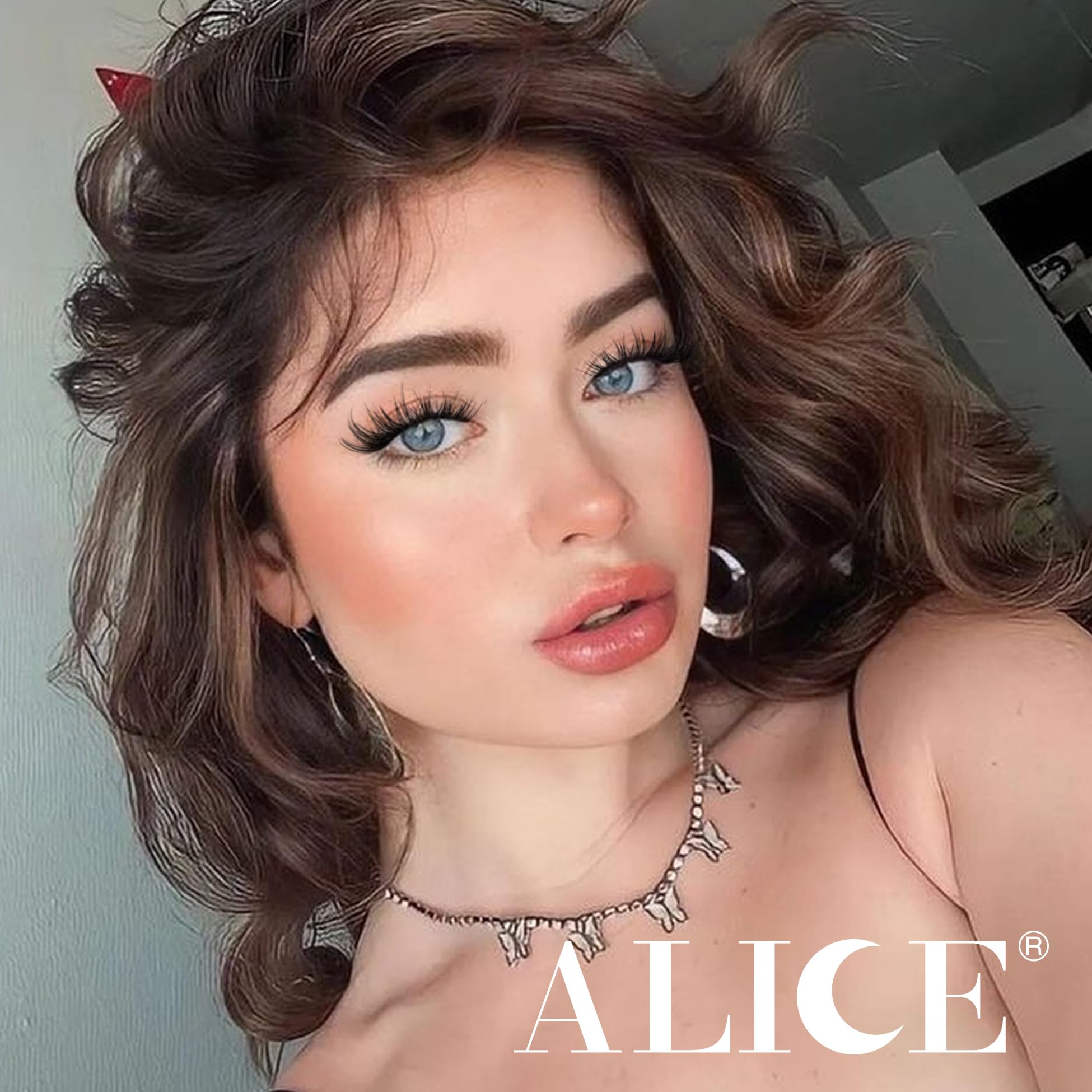 ALICE Cluster Eyelash Extension Kit - 196 Lash Clusters, 10-18mm Mix, Natural Wispy Look + Glue & Tweezers