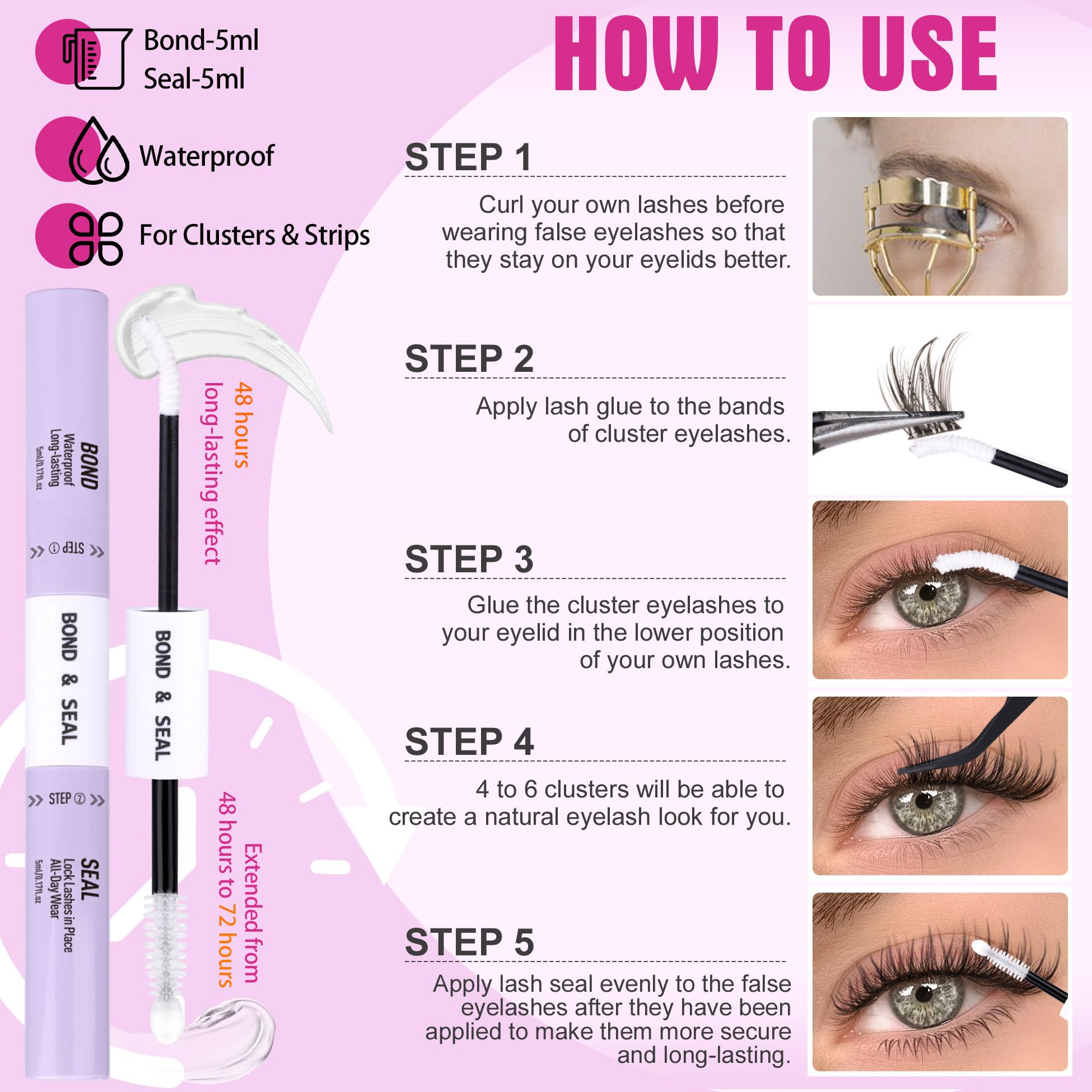 ALICROWN HAIR Natural Lash Clusters Kit – Wispy Eyelash Extensions (132 Pcs)