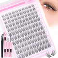 ALICROWN HAIR Natural Lash Clusters Kit – Wispy Lashes with Invisible Band, DIY Bond & Seal, 8mm–18mm
