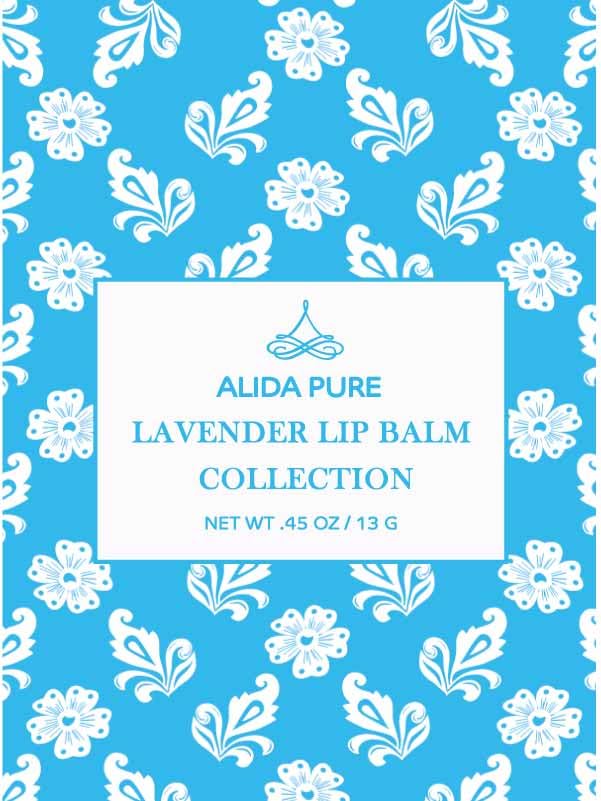 ALIDA PURE Lavender Lip Balm Set – Vegan, Cruelty-Free, Beeswax-Free (3 x 0.15 oz tubes)