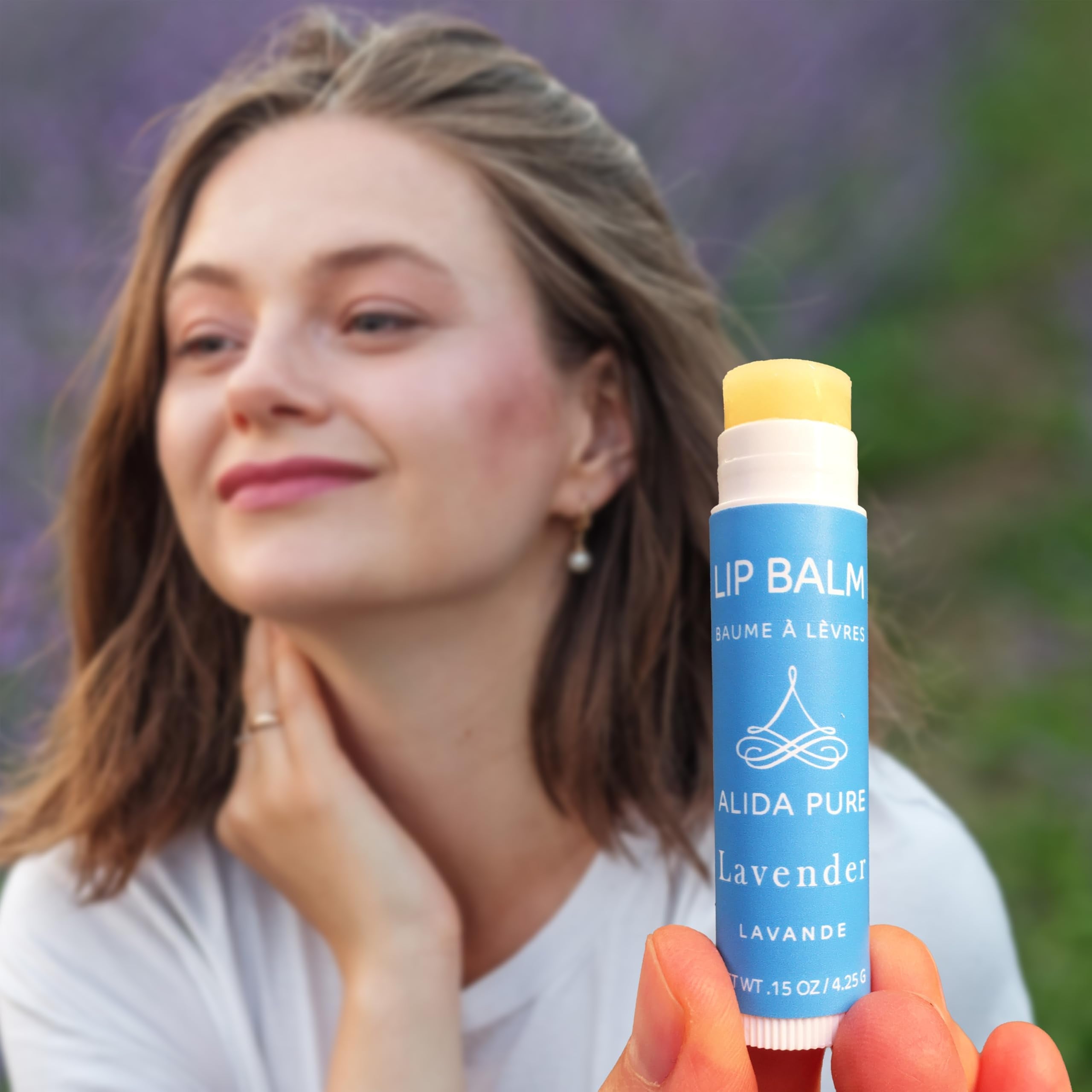ALIDA PURE Lavender Lip Balm Set – Vegan, Cruelty-Free, Beeswax-Free (3 x 0.15 oz tubes)