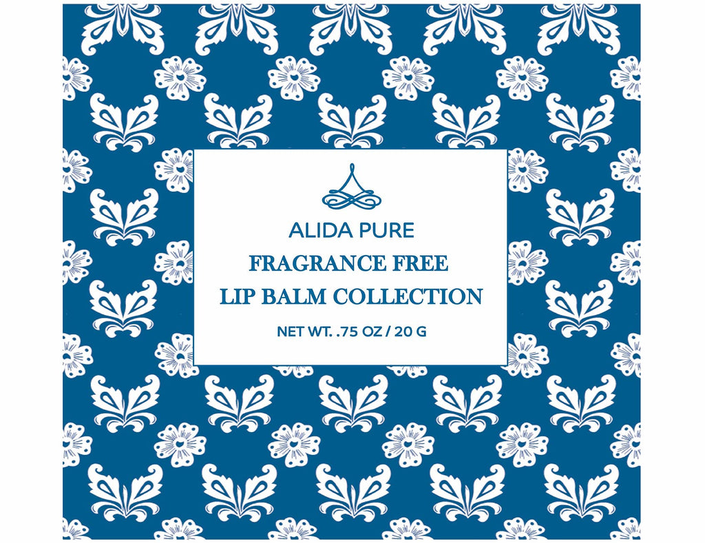 ALIDA PURE Fragrance Free Lip Balm Set – 5 Vegan Tubes, Beeswax Free, Jojoba & Avocado Oils