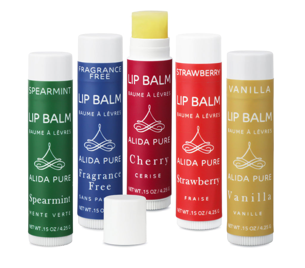 ALIDA PURE Melody Lip Balm Collection — Vegan, Beeswax Free, 5-Tube Set with Jojoba, Avocado & Vitamin E