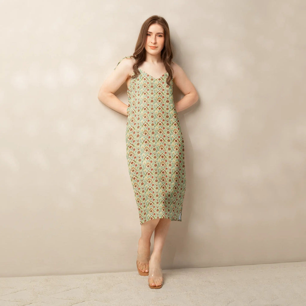 Wisdom of Earth Tie-strap midi dress
