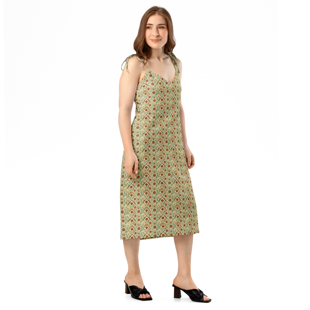 Wisdom of Earth Tie-strap midi dress