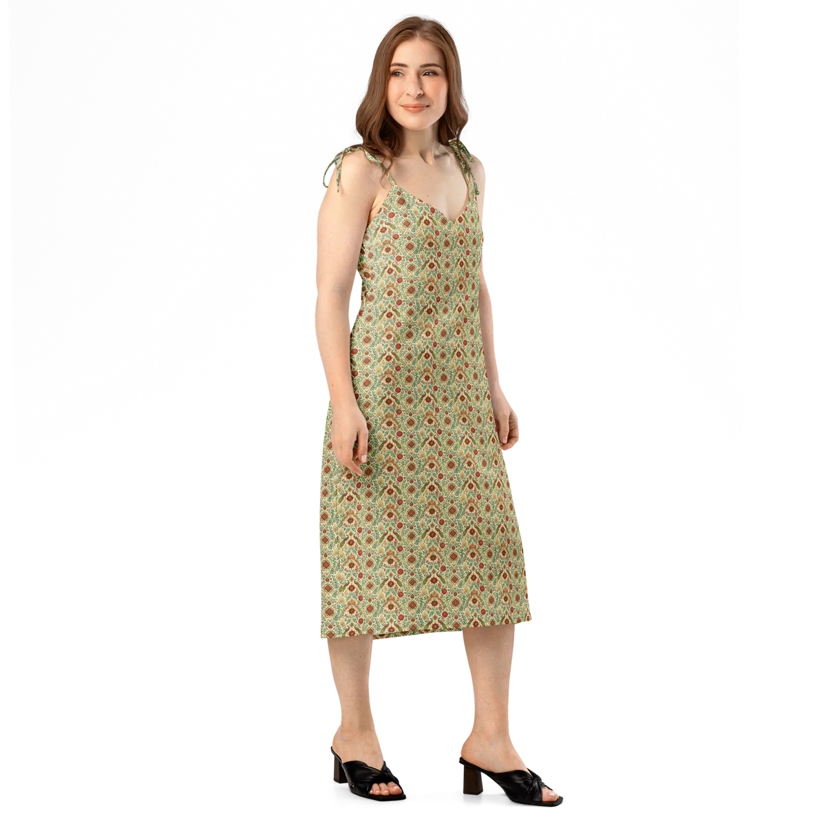 Wisdom of Earth Tie-strap midi dress