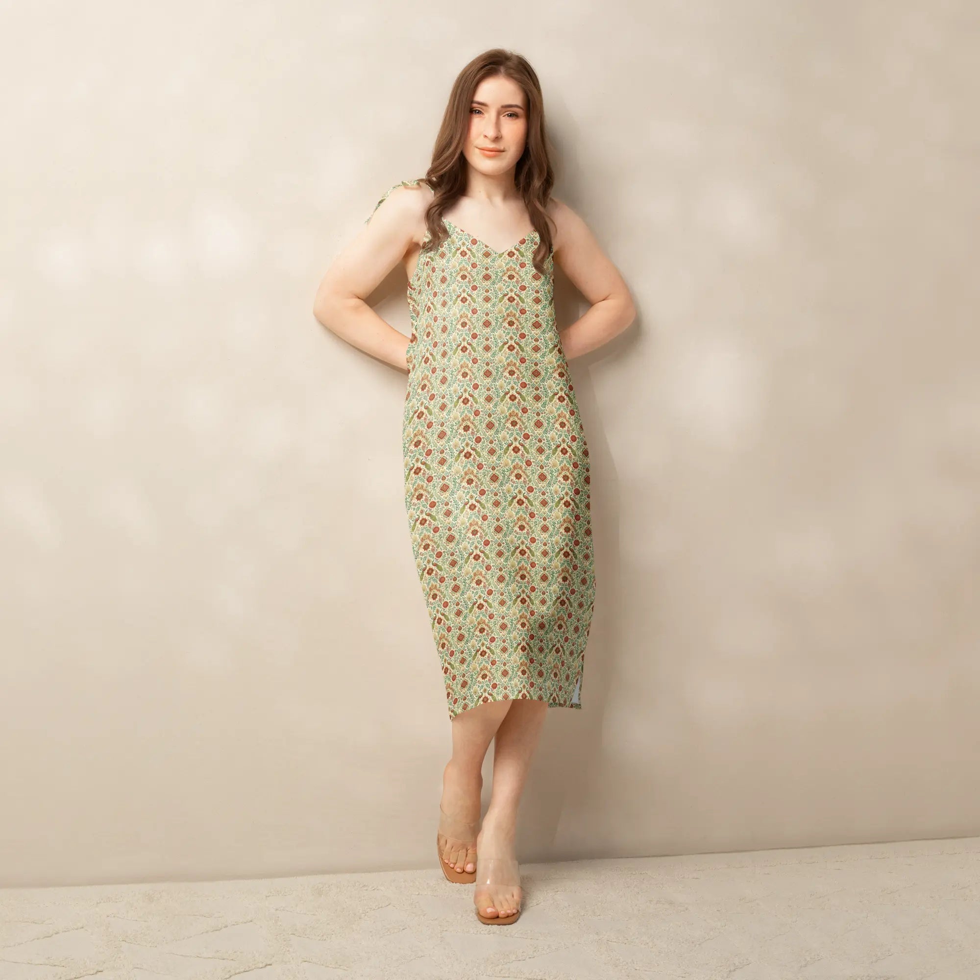 Wisdom of Earth Tie-strap midi dress