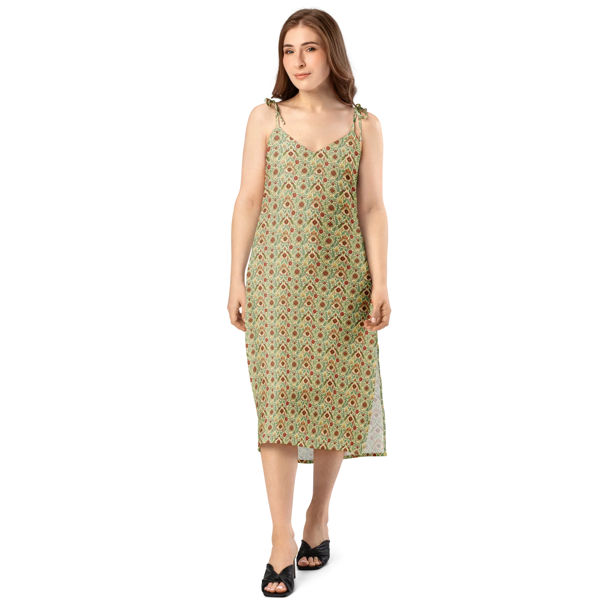 Wisdom of Earth Tie-strap midi dress