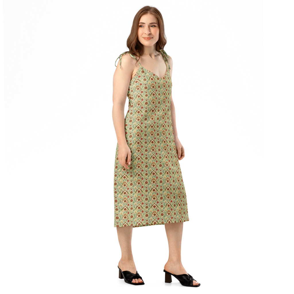 Wisdom of Earth Tie-strap midi dress