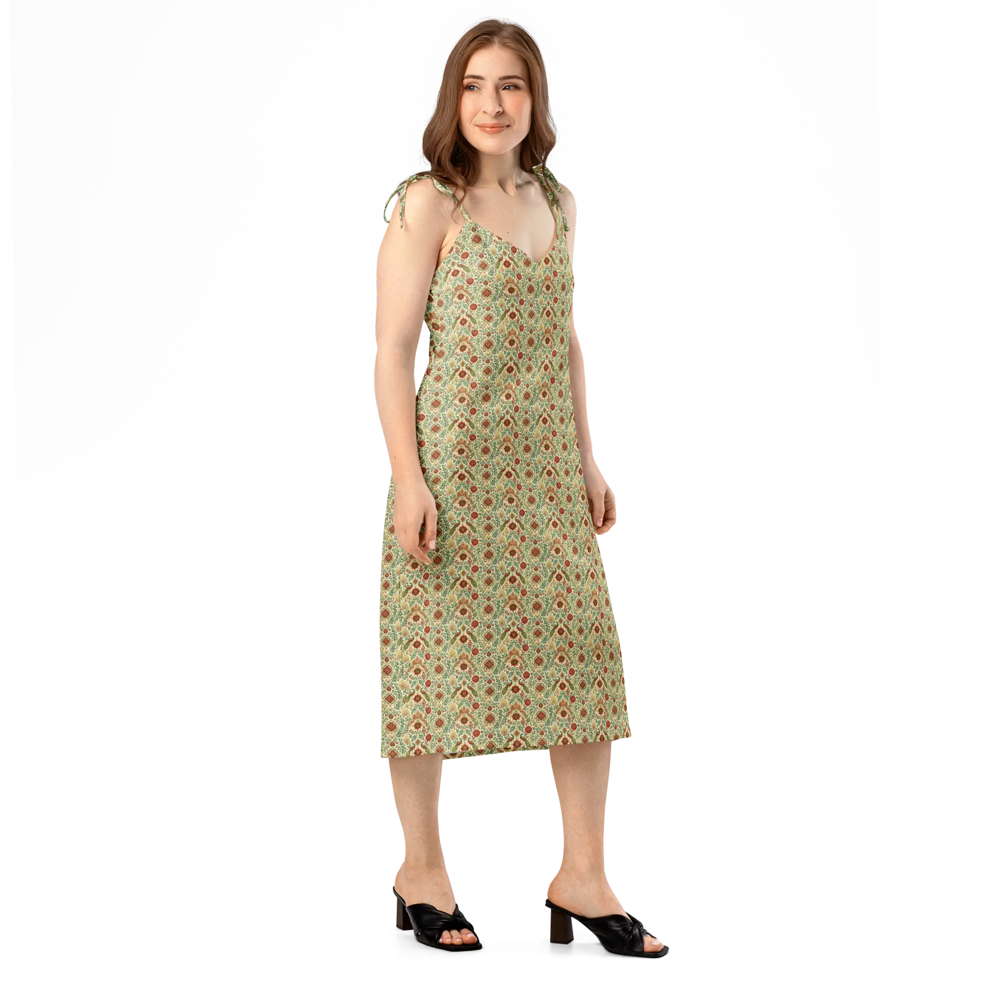 Wisdom of Earth Tie-strap midi dress