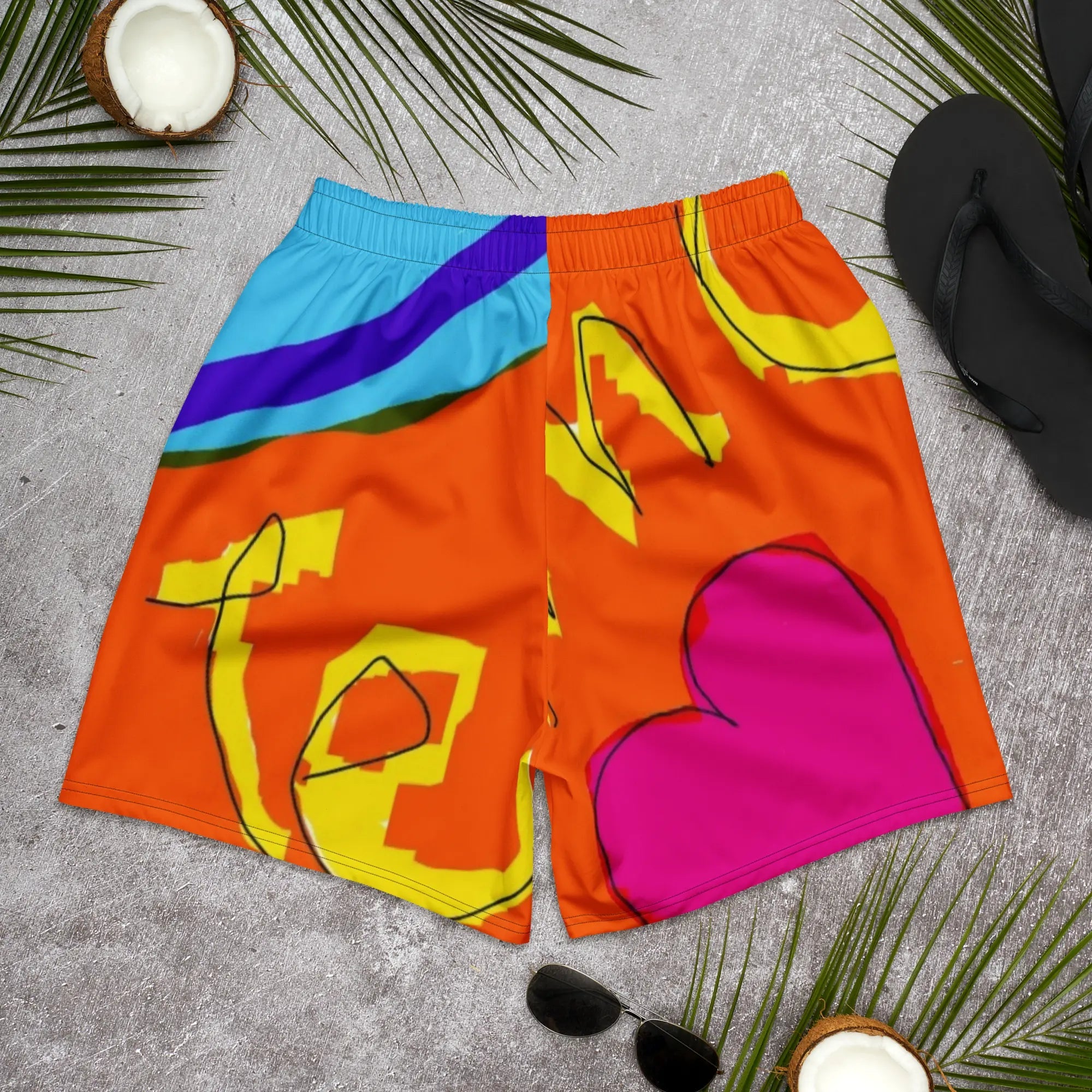 Te Amo Unisex Athletic Long Shorts