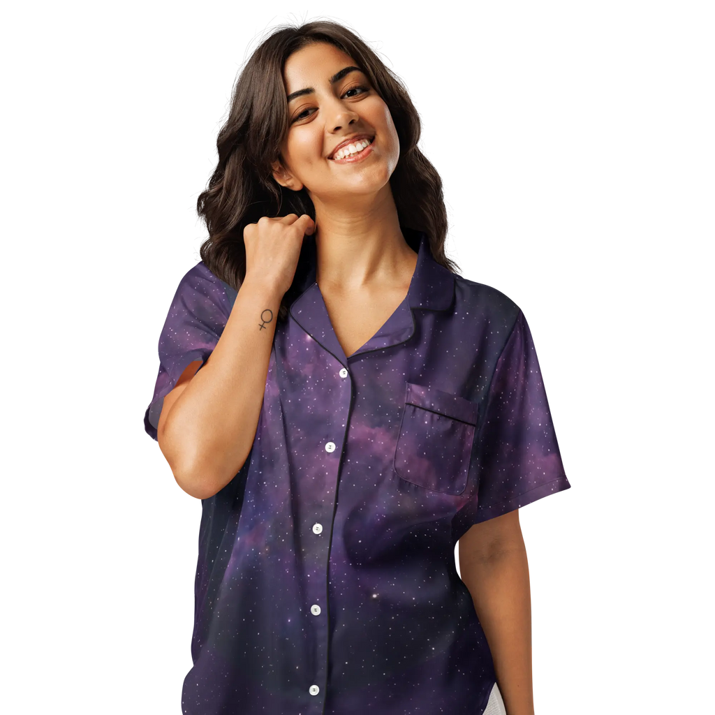 Lunar Stars women’s short sleeve pajama top