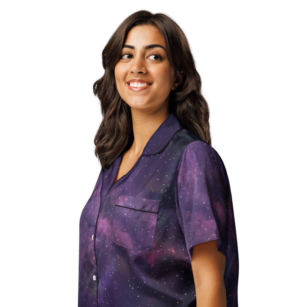 Lunar Stars women’s short sleeve pajama top
