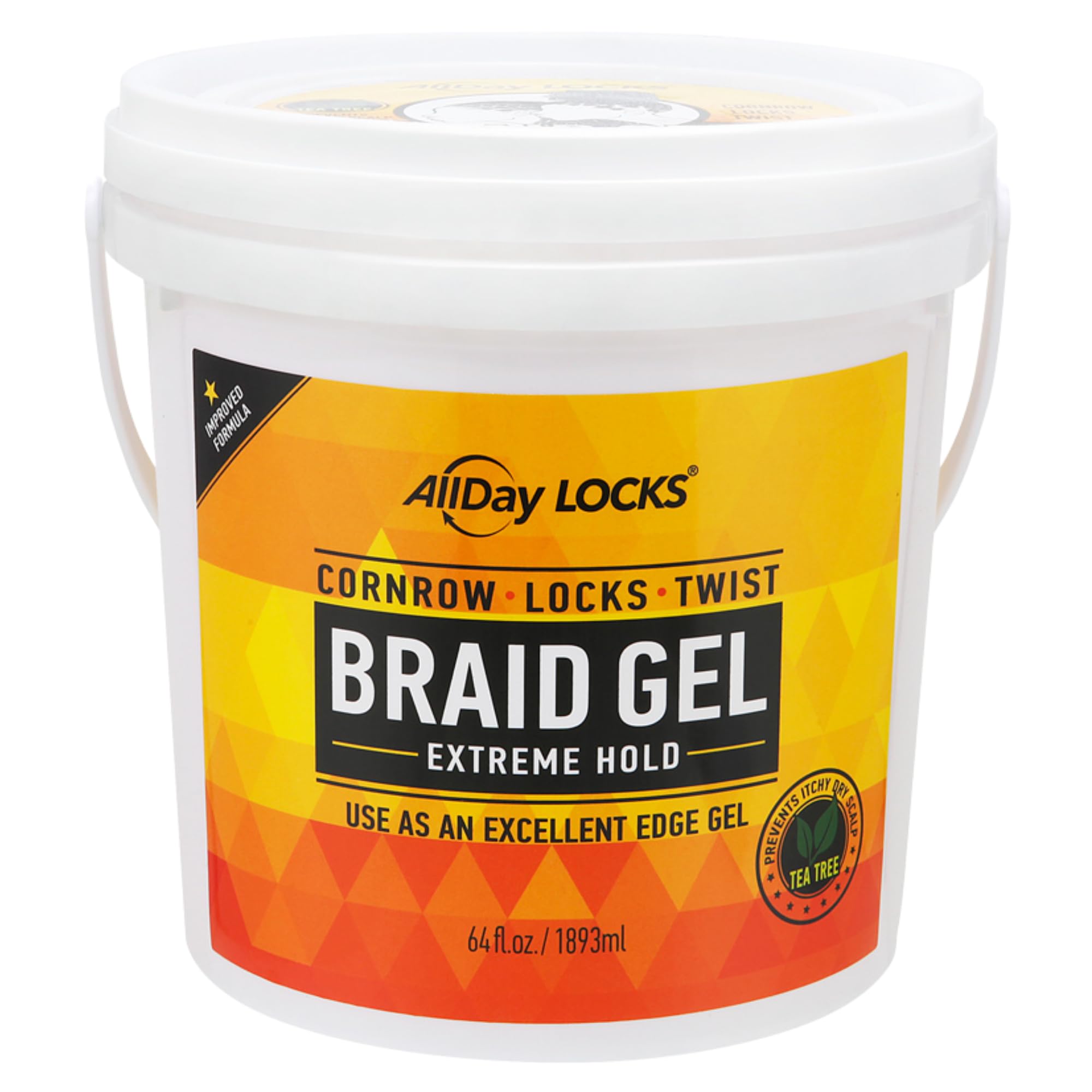 AllDay Locks Braid Gel Extreme Hold – Natural Braiding Gel for Cornrows, Locs & Twists (10 oz)