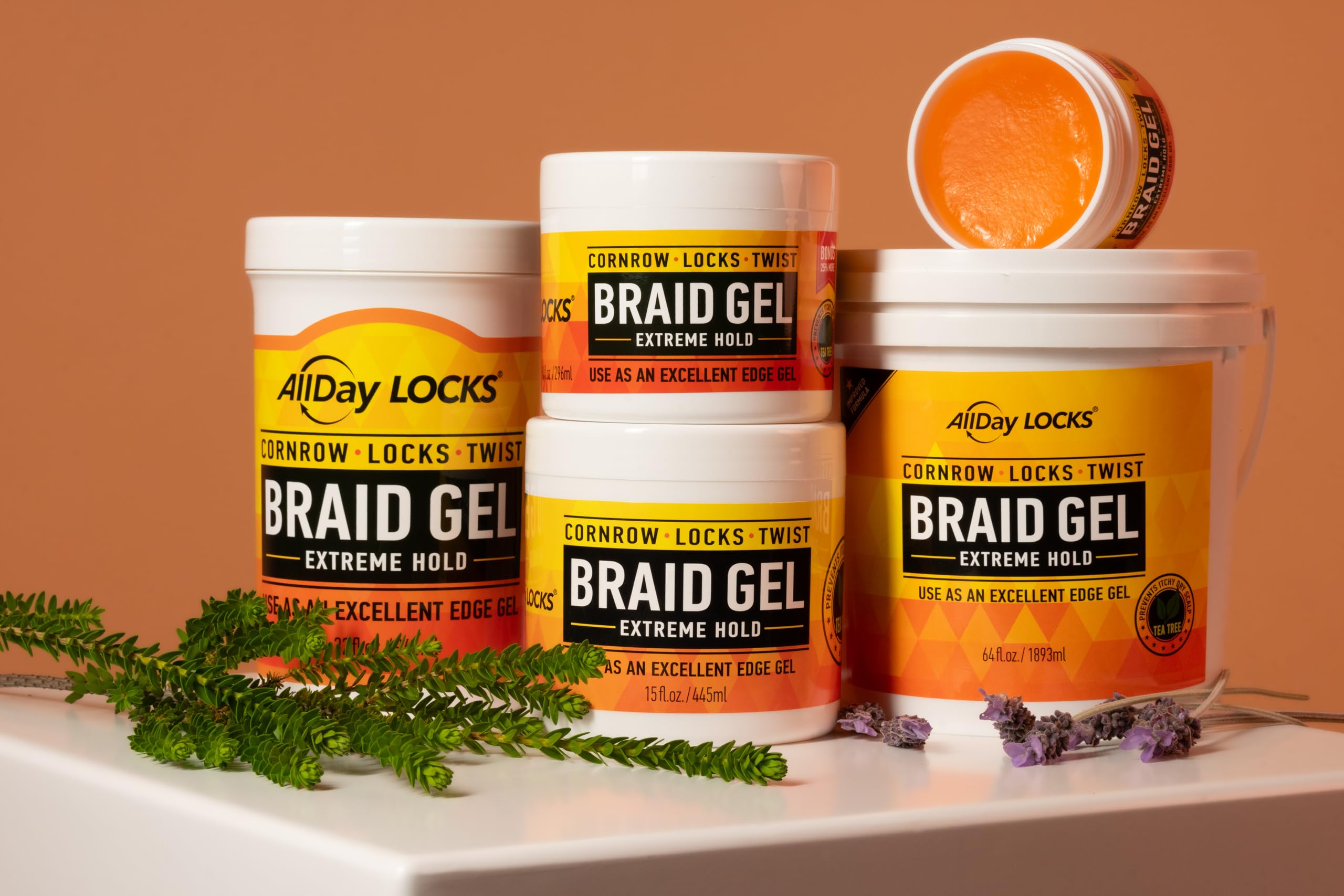 AllDay Locks Braid Gel Extreme Hold | Braiding Gel for Cornrows, Locs & Twists | 10 oz Jar