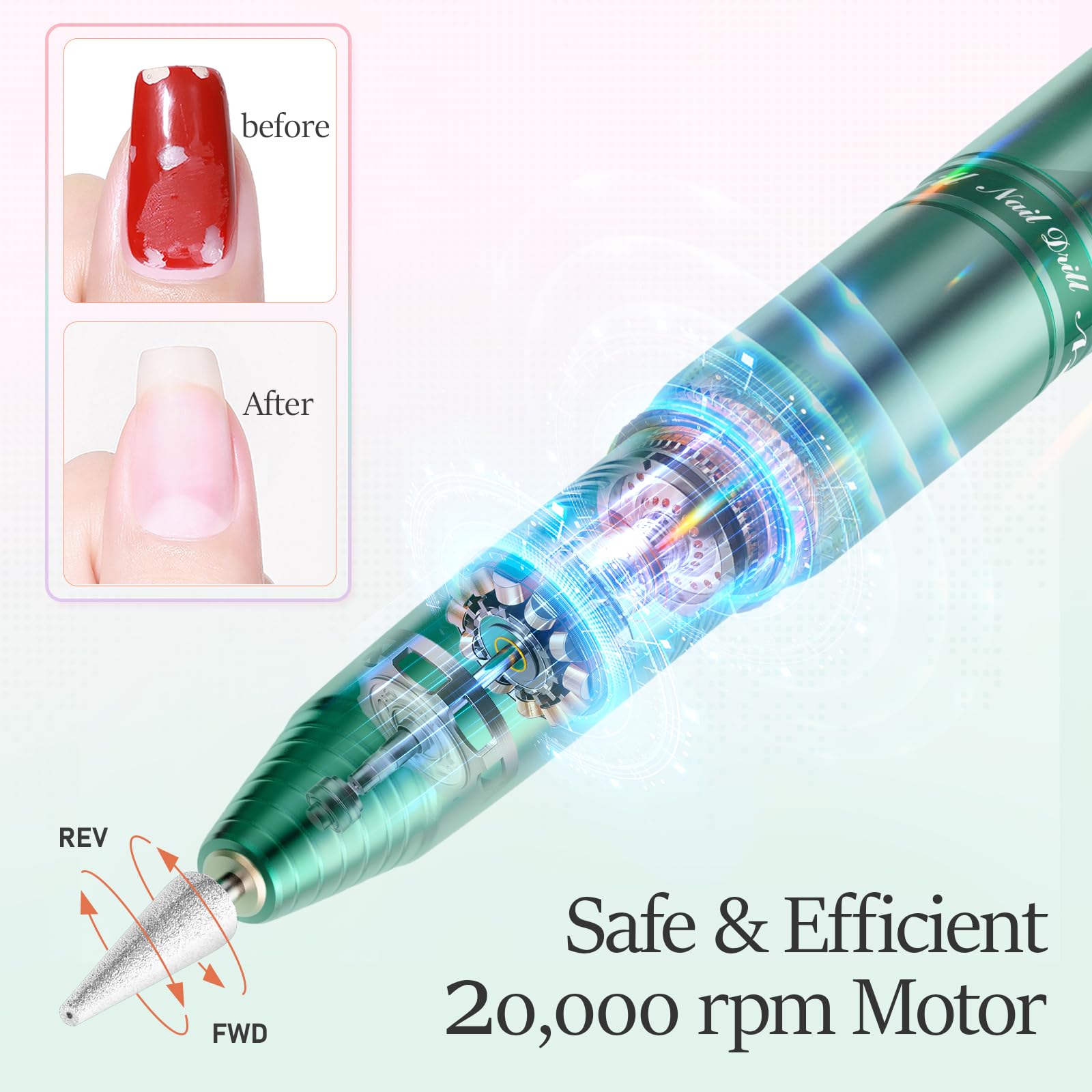 alle's 20000RPM Electric Nail Drill – Cordless Manicure Kit