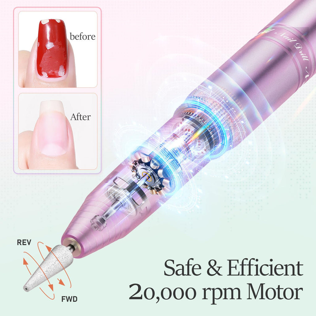alle's 20000RPM Electric Nail Drill – Cordless Efile Kit for Acrylic & Gel Nails