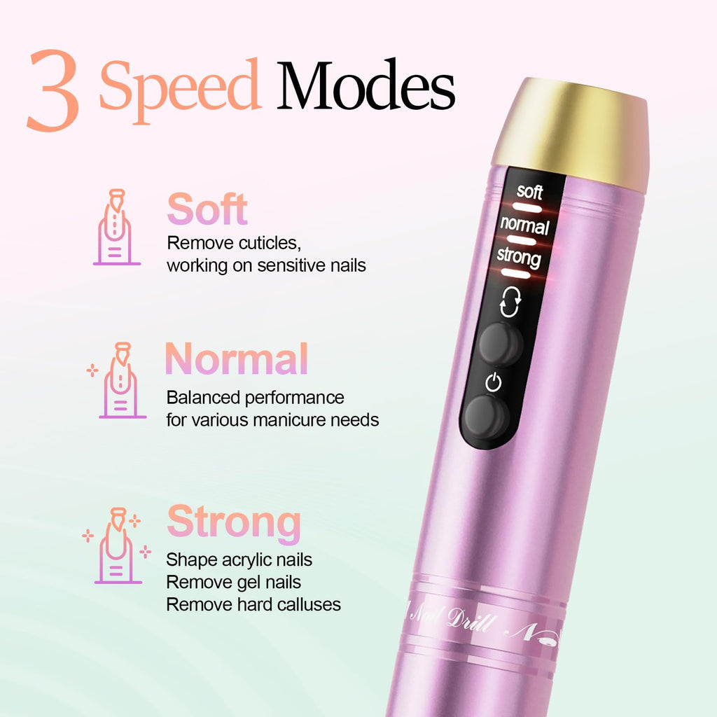 alle's 20000RPM Electric Nail Drill – Cordless Efile Kit for Acrylic & Gel Nails