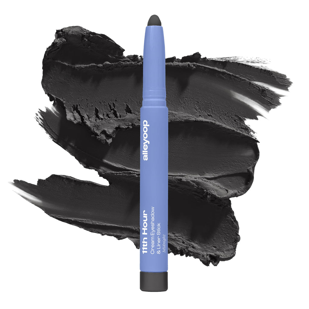 ALLEYOOP 11th Hour Waterproof Cream Eyeshadow Stick – Long-Lasting Matte Eyeshadow & Eyeliner (Black Matte)