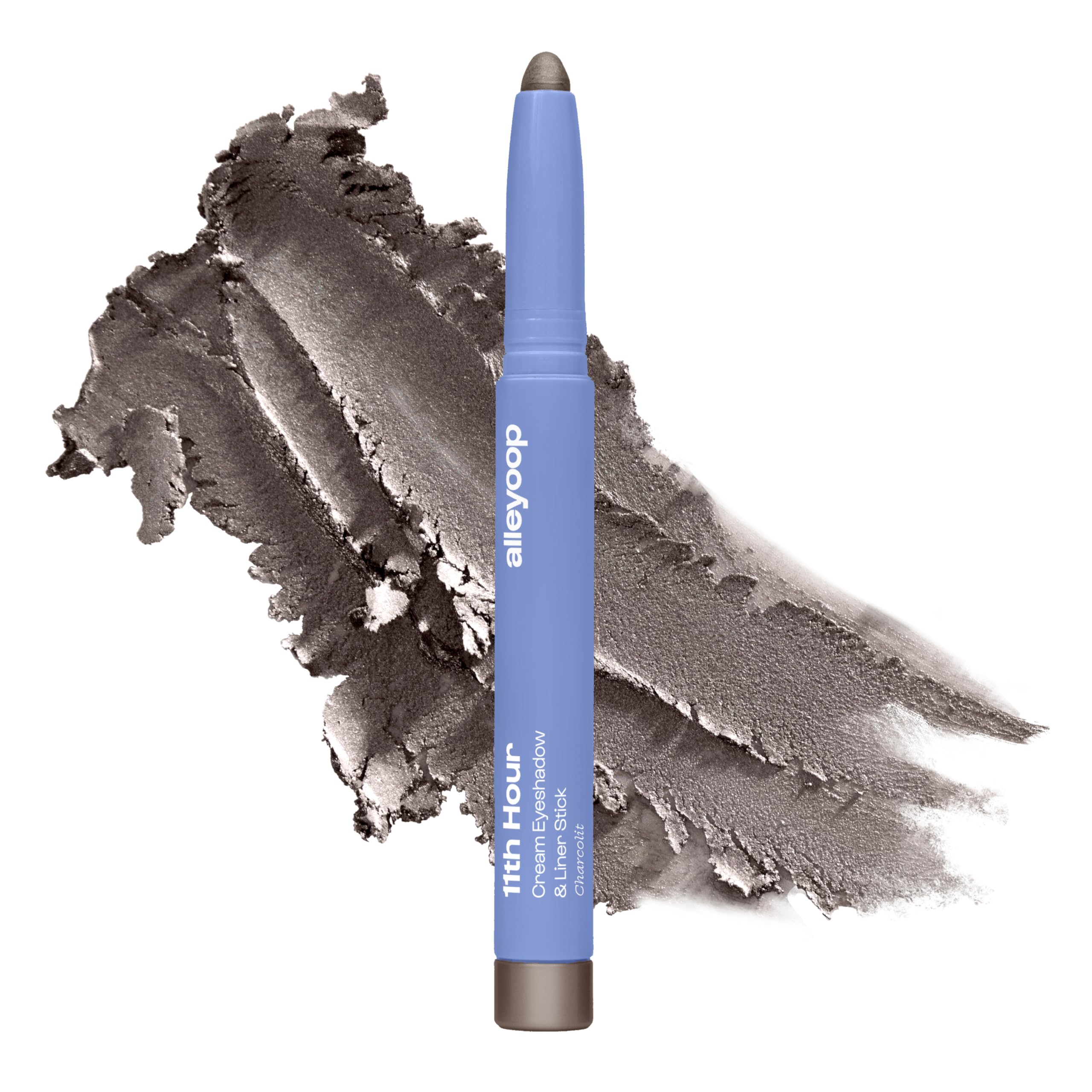 ALLEYOOP 11th Hour Waterproof Cream Eyeshadow Stick – 2-in-1 Eyeshadow & Liner, Gray Shimmer