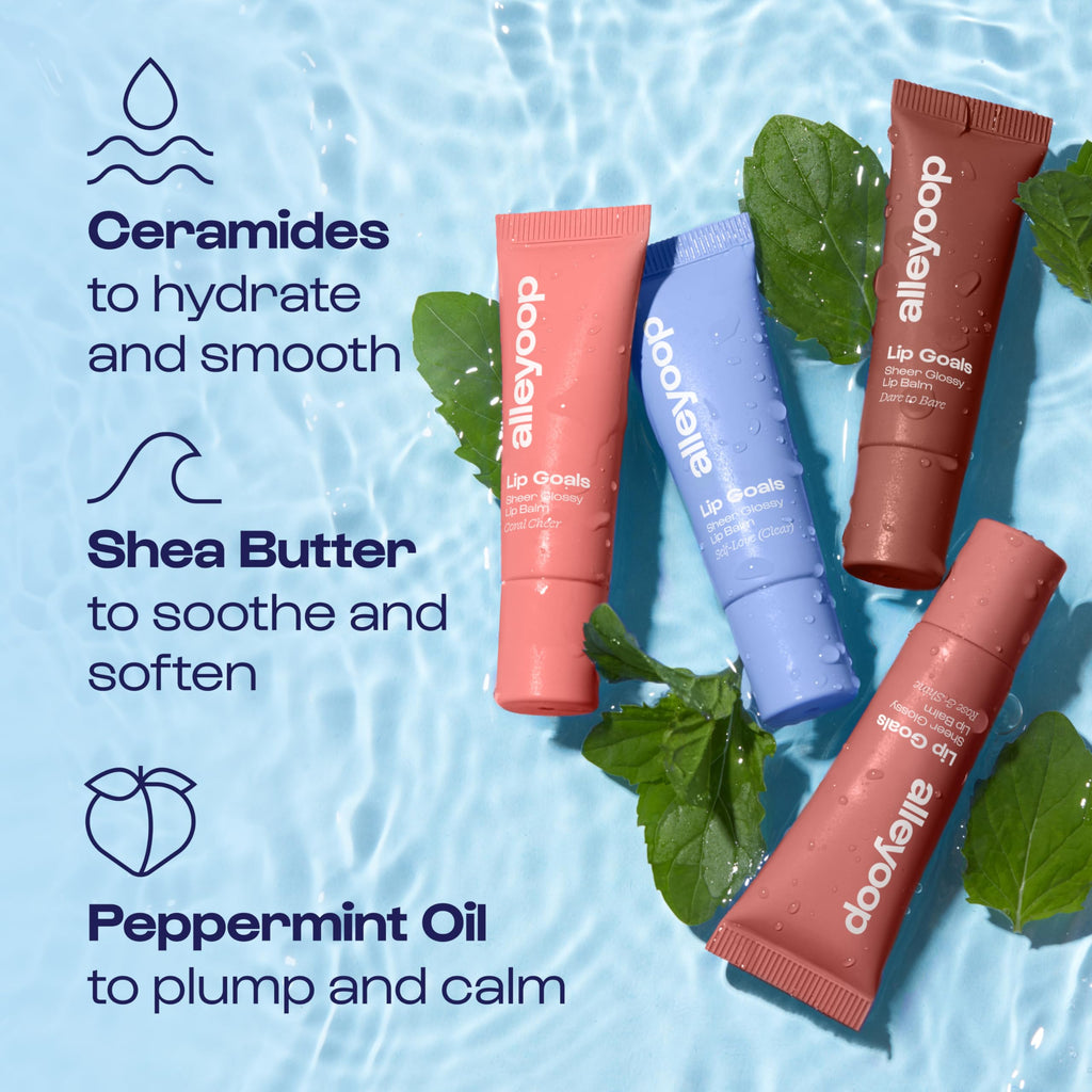 ALLEYOOP Lip Goals – Moisturizing Lip Balm with Clean Vegan Formula, Sheer Rosy Brown Tint