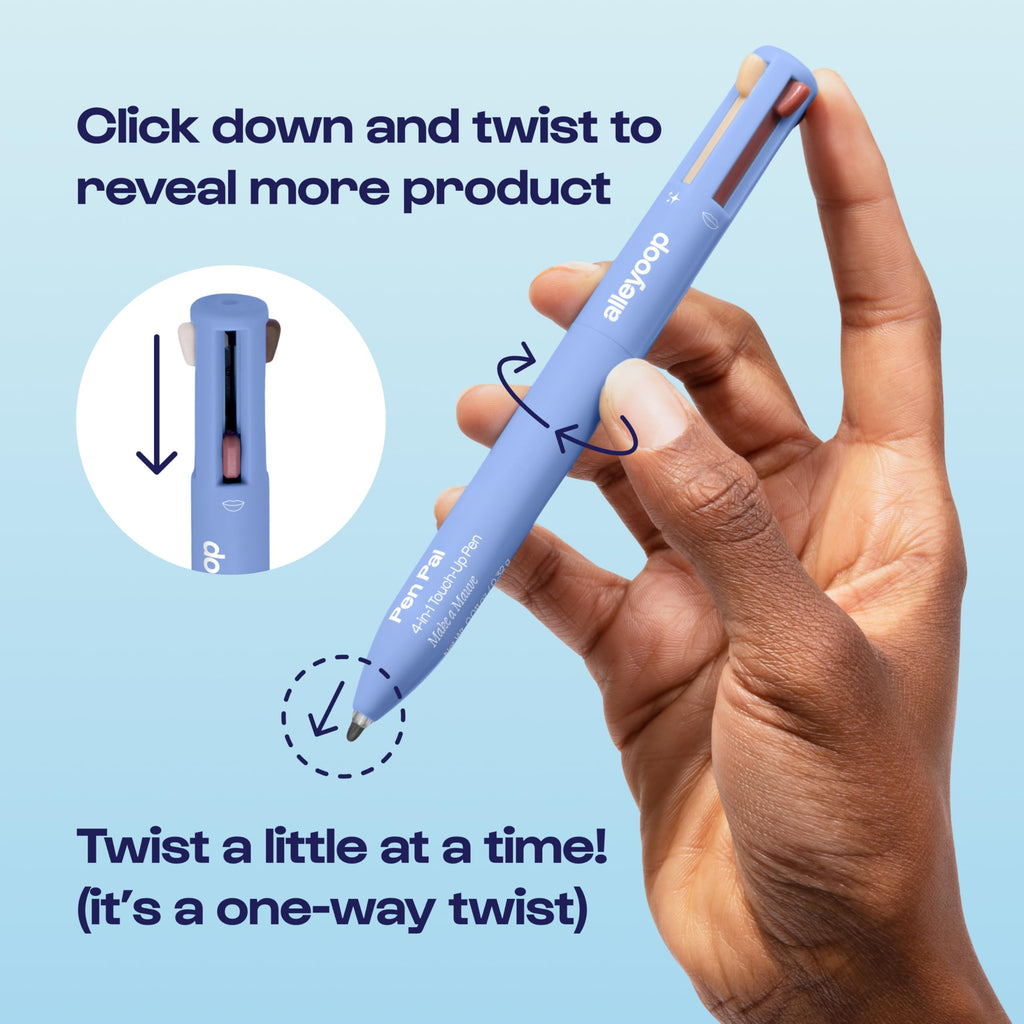 ALLEYOOP Pen Pal 4-in-1 Makeup Pen – Eyeliner, Lip Liner, Highlighter & Brow – Berry Busy (Medium - Deep)