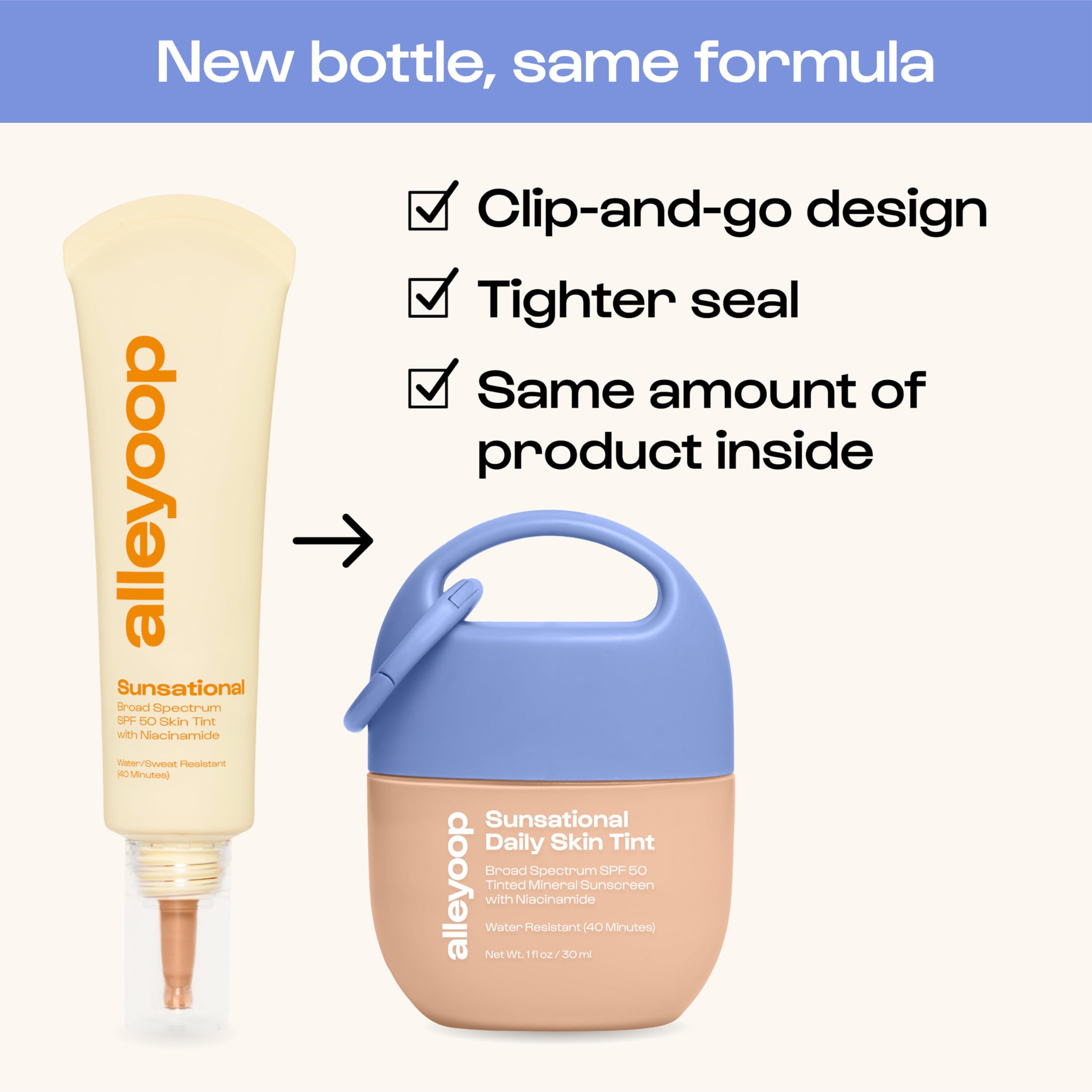ALLEYOOP Sunsational Tinted Moisturizer SPF 50 – Mineral Face Sunscreen with Jojoba (Vegan & Cruelty-Free)