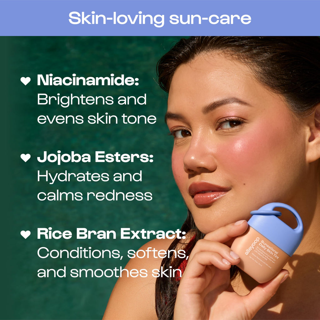 ALLEYOOP Sunsational Tinted Moisturizer SPF 50 – Mineral Face Sunscreen with Jojoba (Vegan & Cruelty-Free)