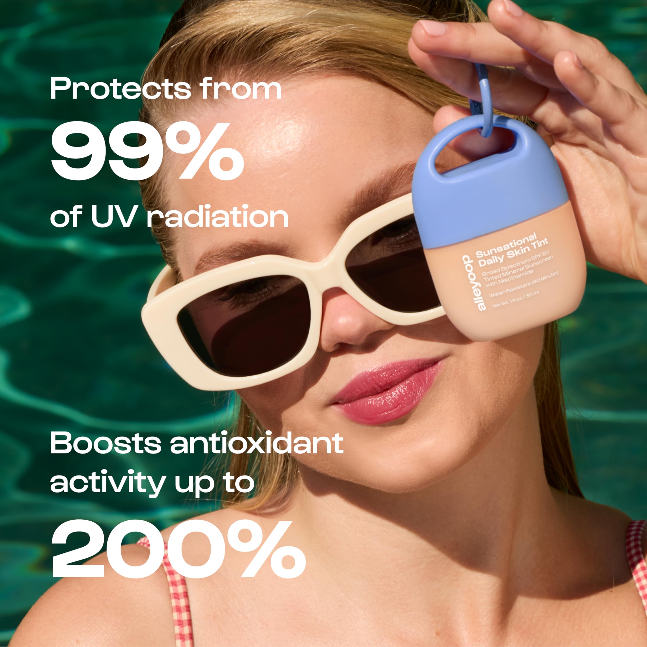 ALLEYOOP Sunsational Tinted Moisturizer SPF 50 – Mineral Face Sunscreen with Buildable Tint