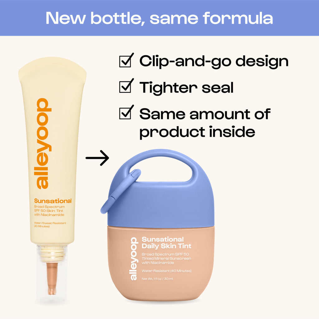 ALLEYOOP Sunsational Tinted Moisturizer SPF 50 – Mineral Face Sunscreen with Buildable Tint