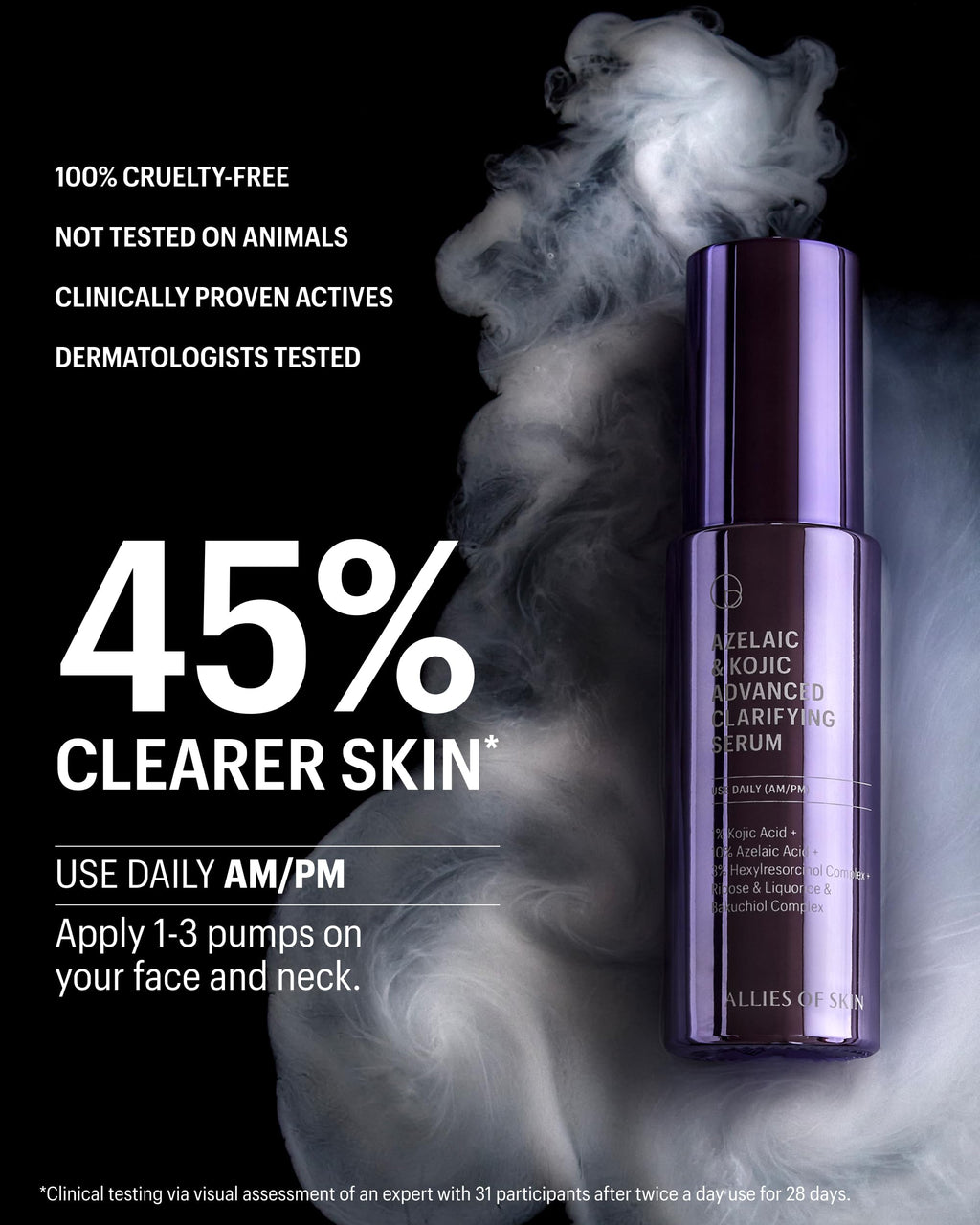 Allies of Skin Azelaic & Kojic Clarifying Serum | 10% Azelaic for Clearer Skin (1 oz)