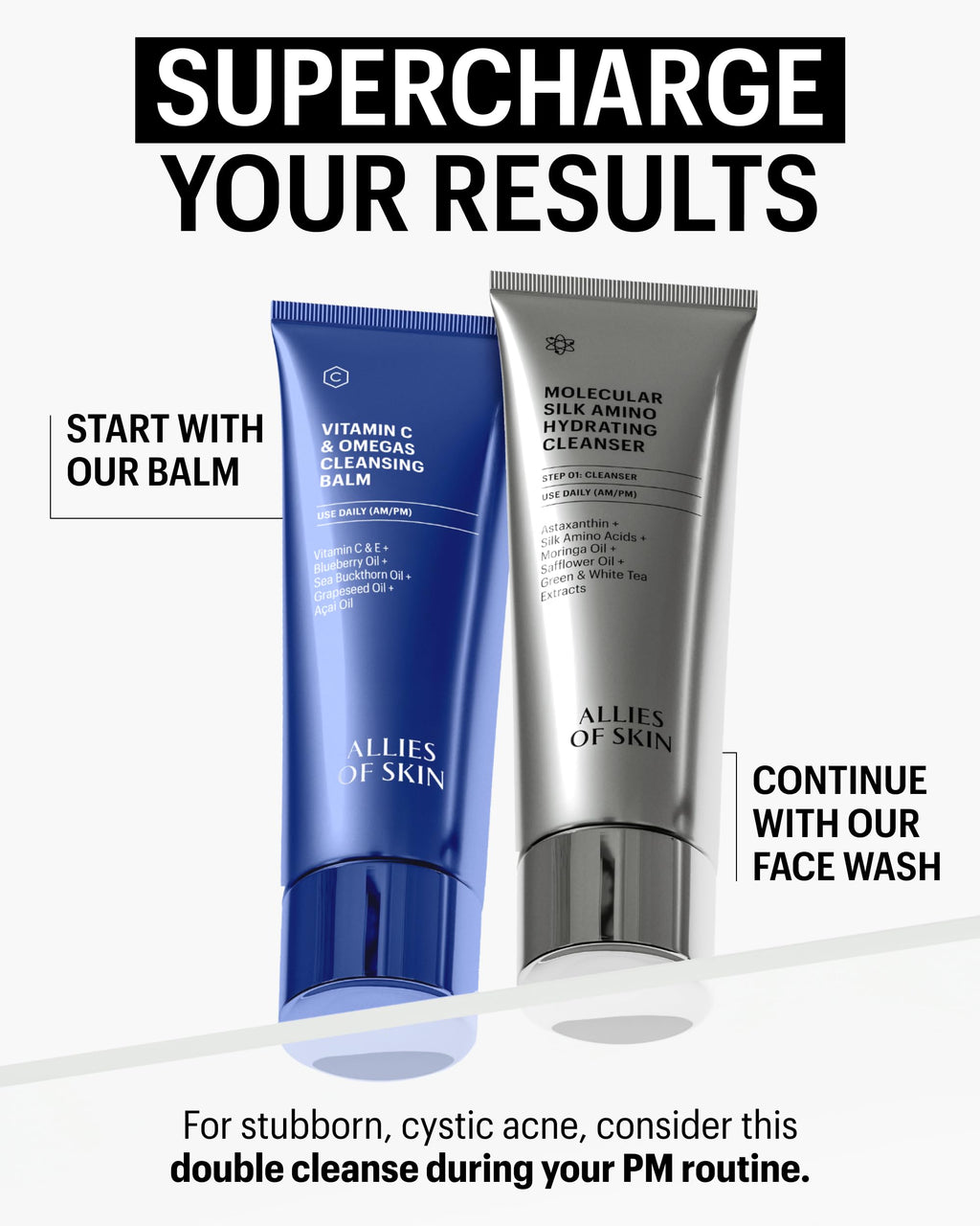 Allies of Skin Vitamin C & Omegas Cleansing Balm | Gentle Makeup Remover for Waterproof Formulas | 3.4 Fl oz