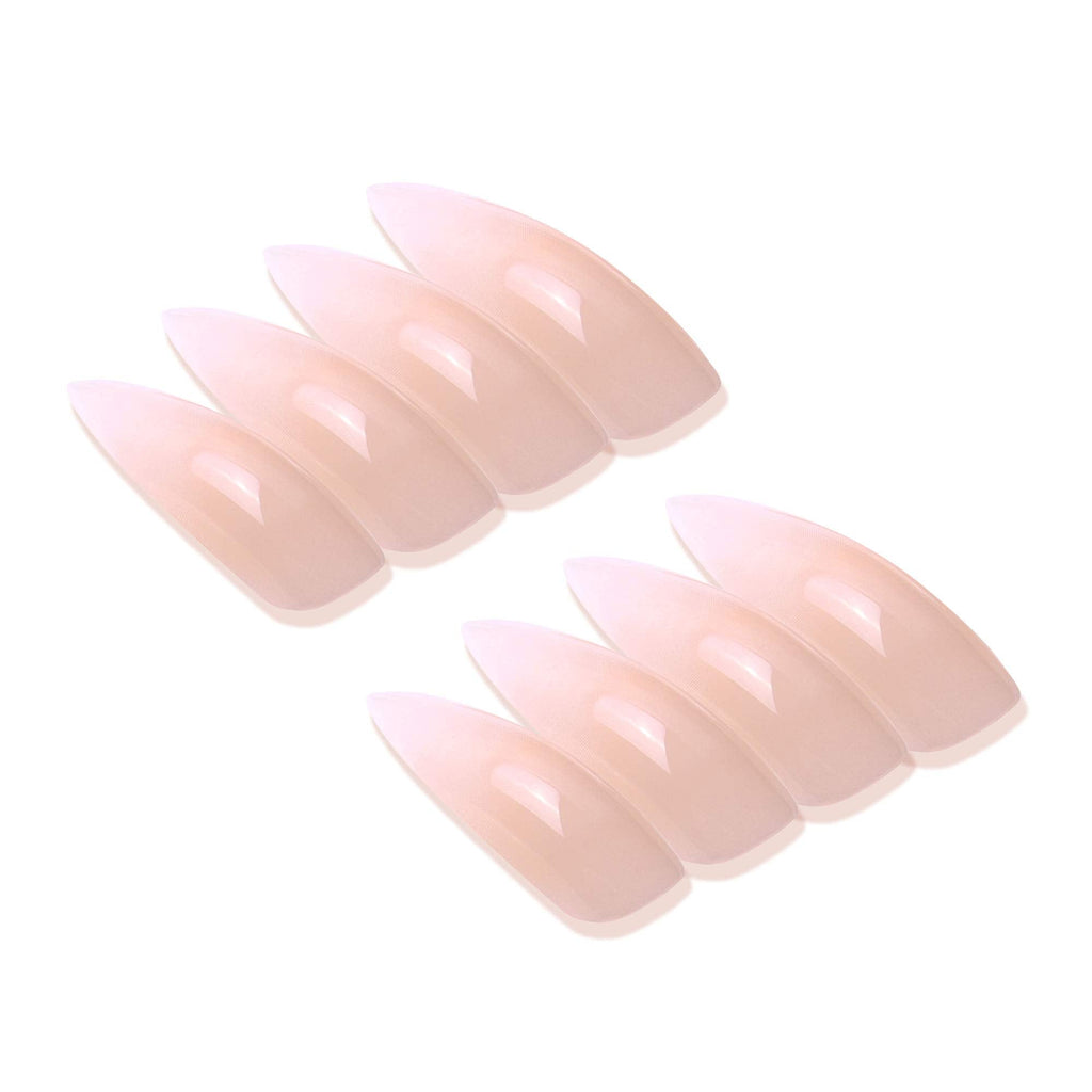 Allstarry 120pcs Extra Long Ombre French Nail Kit – Natural Nude Stiletto Press-On Nails