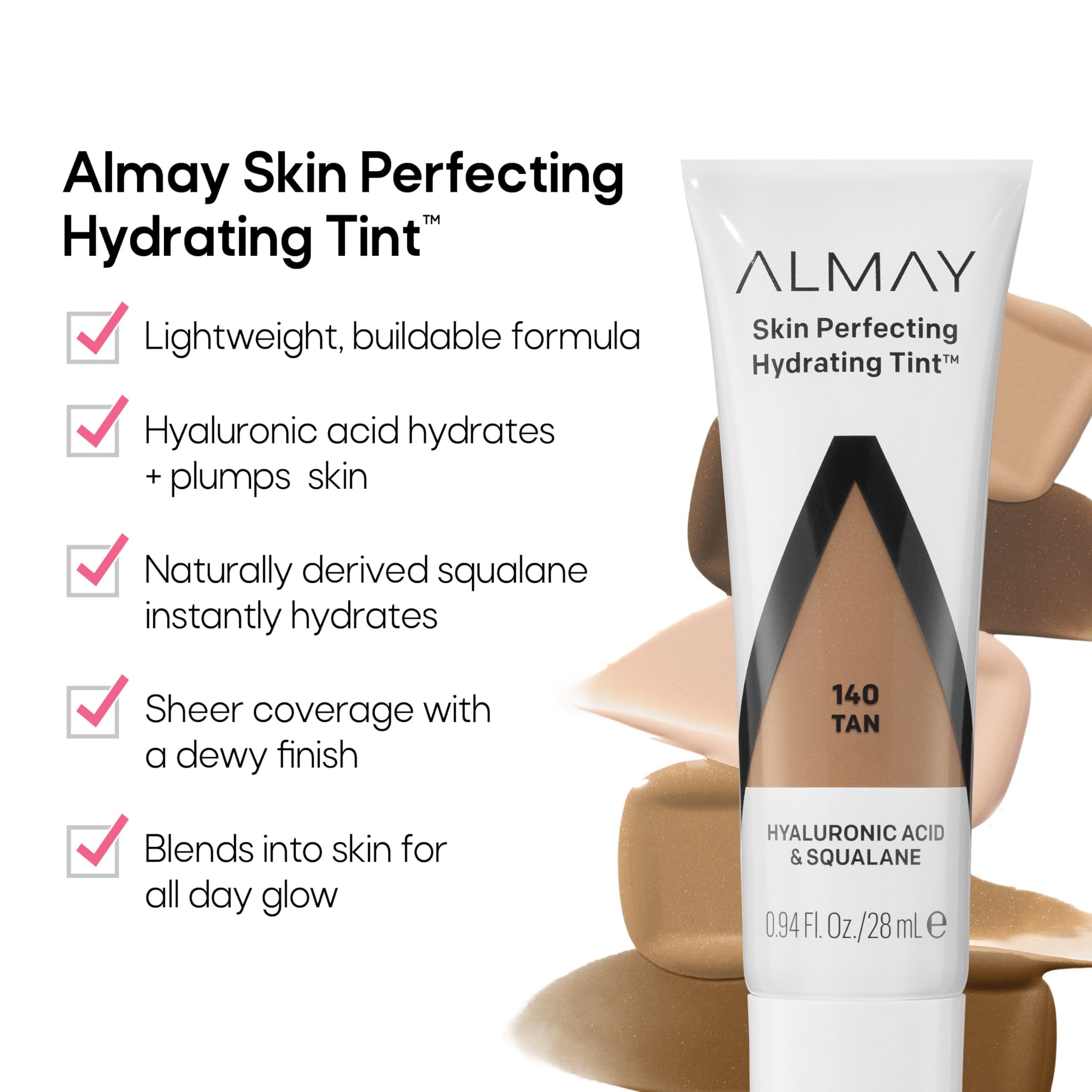 Almay Hydrating Liquid Foundation Tint – Lightweight, Fragrance-Free, Hypoallergenic (Shade 110 Buff)