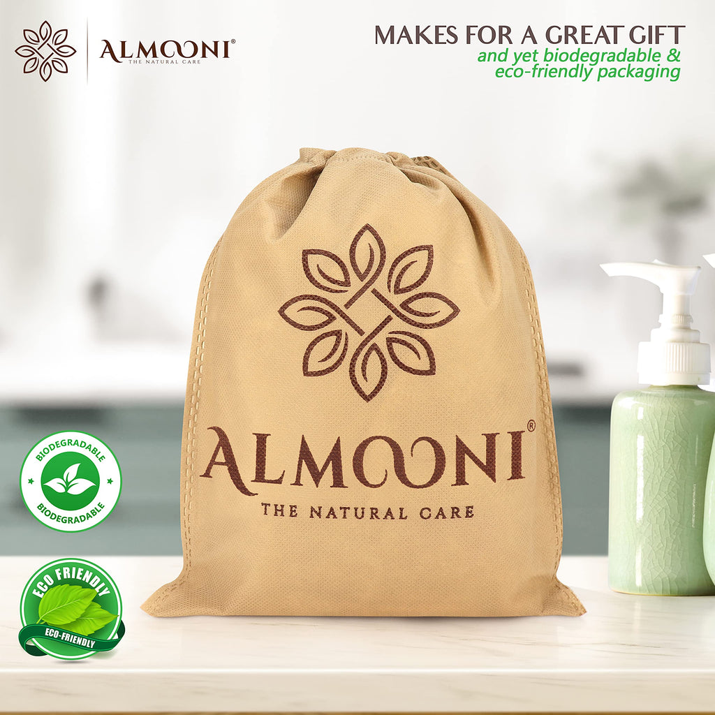 Almooni Natural Loofah Exfoliating Body Scrubber – Egyptian Loofah Sponge (2 Count)