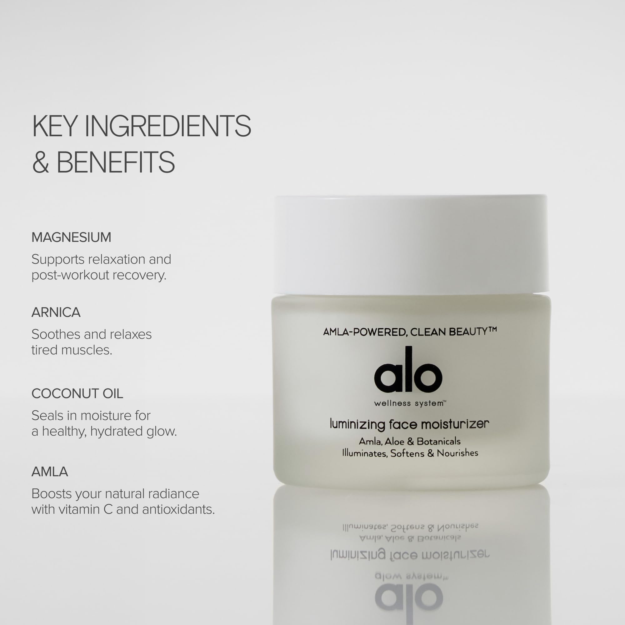 Alo Luminizing Face Moisturizer | Lightweight Hydration with Squalane, Sweet Almond & Vitamin E | 2 fl oz
